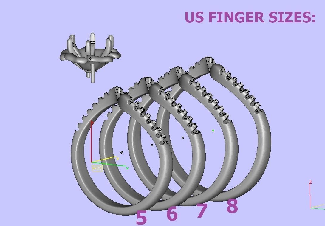 Flower Engagement ring 1CT stone 3dmodel 3D print model_18