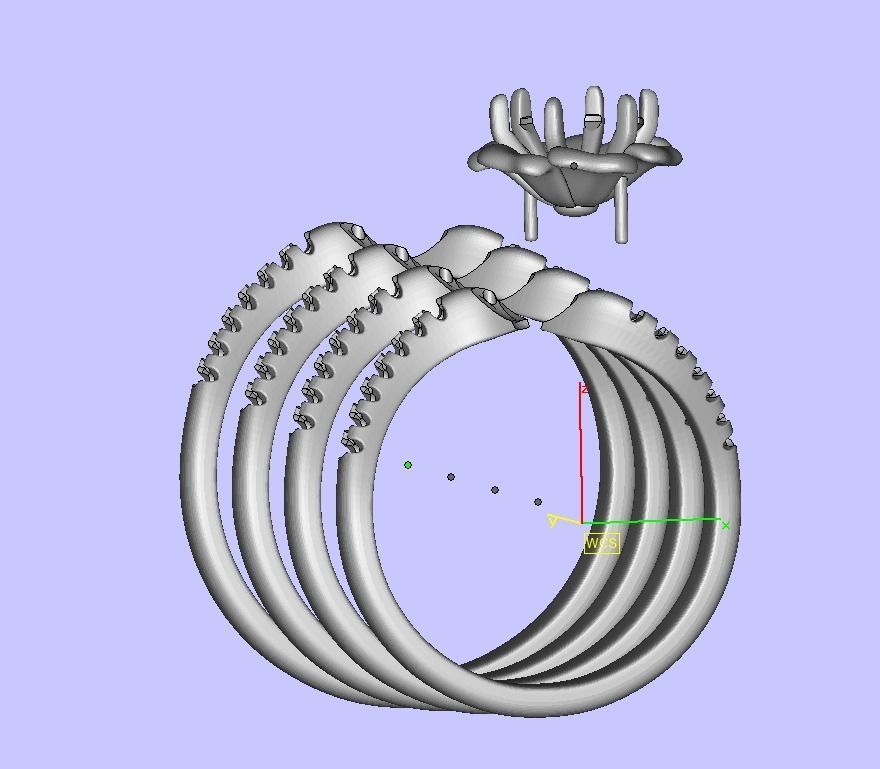Flower Engagement ring 1CT stone 3dmodel 3D print model_20