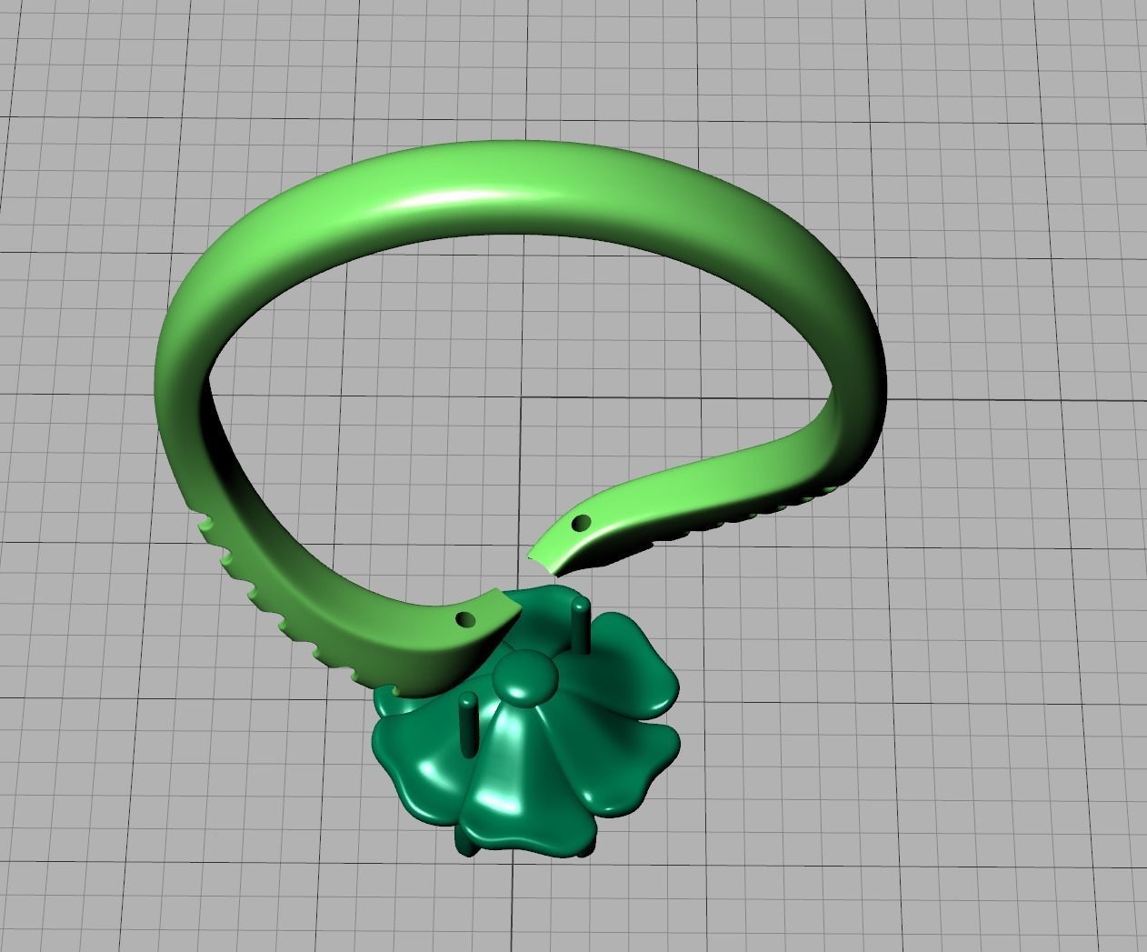 Flower Engagement ring 1CT stone 3dmodel 3D print model_17