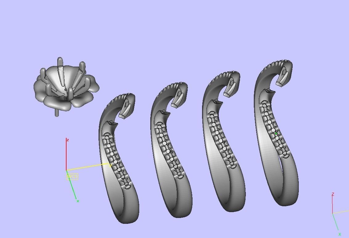 Flower Engagement ring 1CT stone 3dmodel 3D print model_19