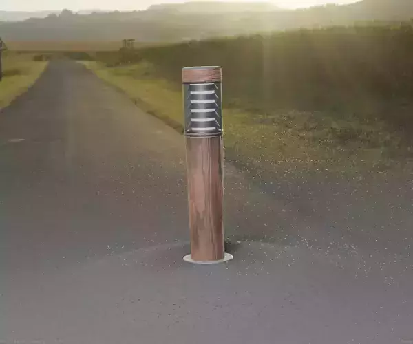 Wooden pillar of light 20 - Street-Light Set-9 Low-Poly