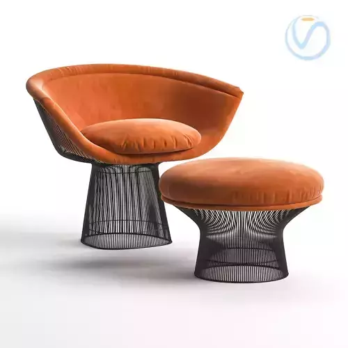 Lounge Chair and ottoman by Warren Platner for Knoll