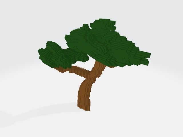 Voxel Korean traditional village Low-poly 3D model_9