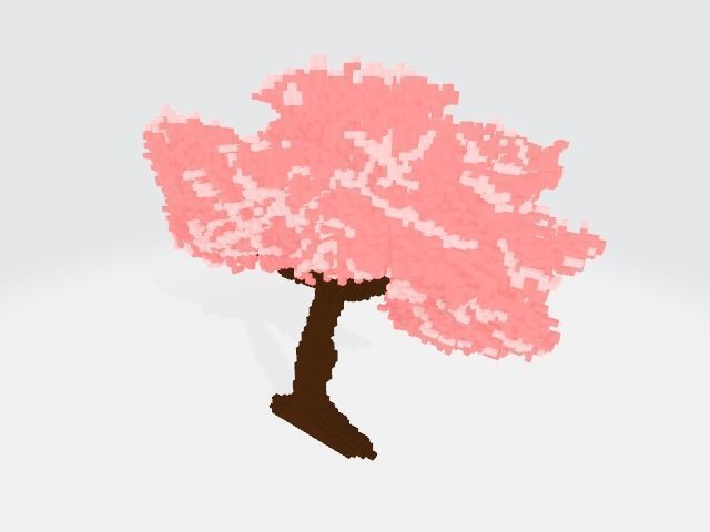 Voxel Korean traditional village Low-poly 3D model_12