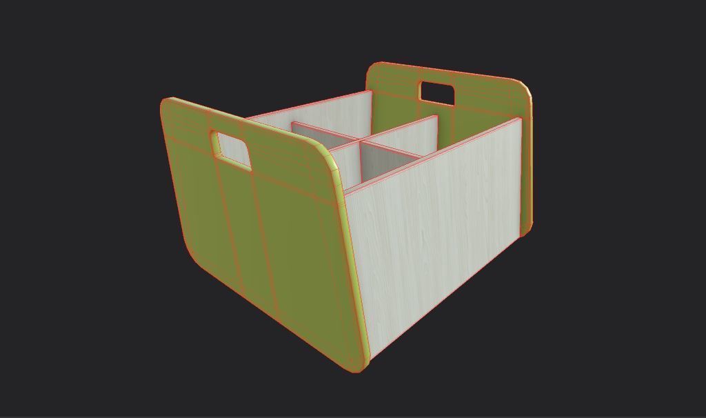 Double Storage Unit Green Low-poly 3D model_3