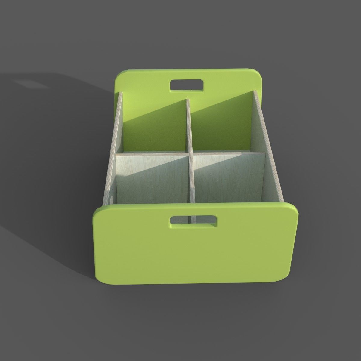 Double Storage Unit Green Low-poly 3D model_1