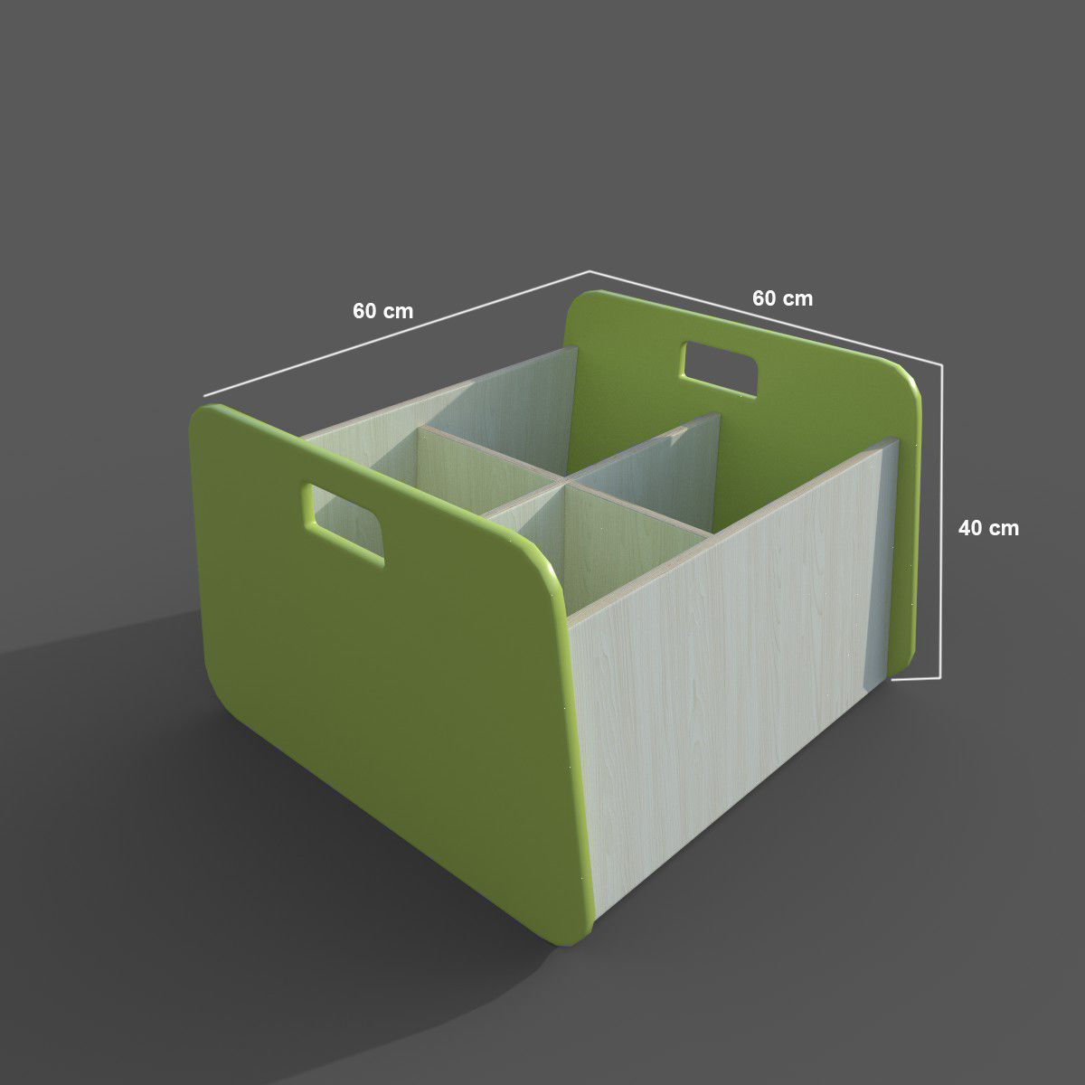 Double Storage Unit Green Low-poly 3D model_2