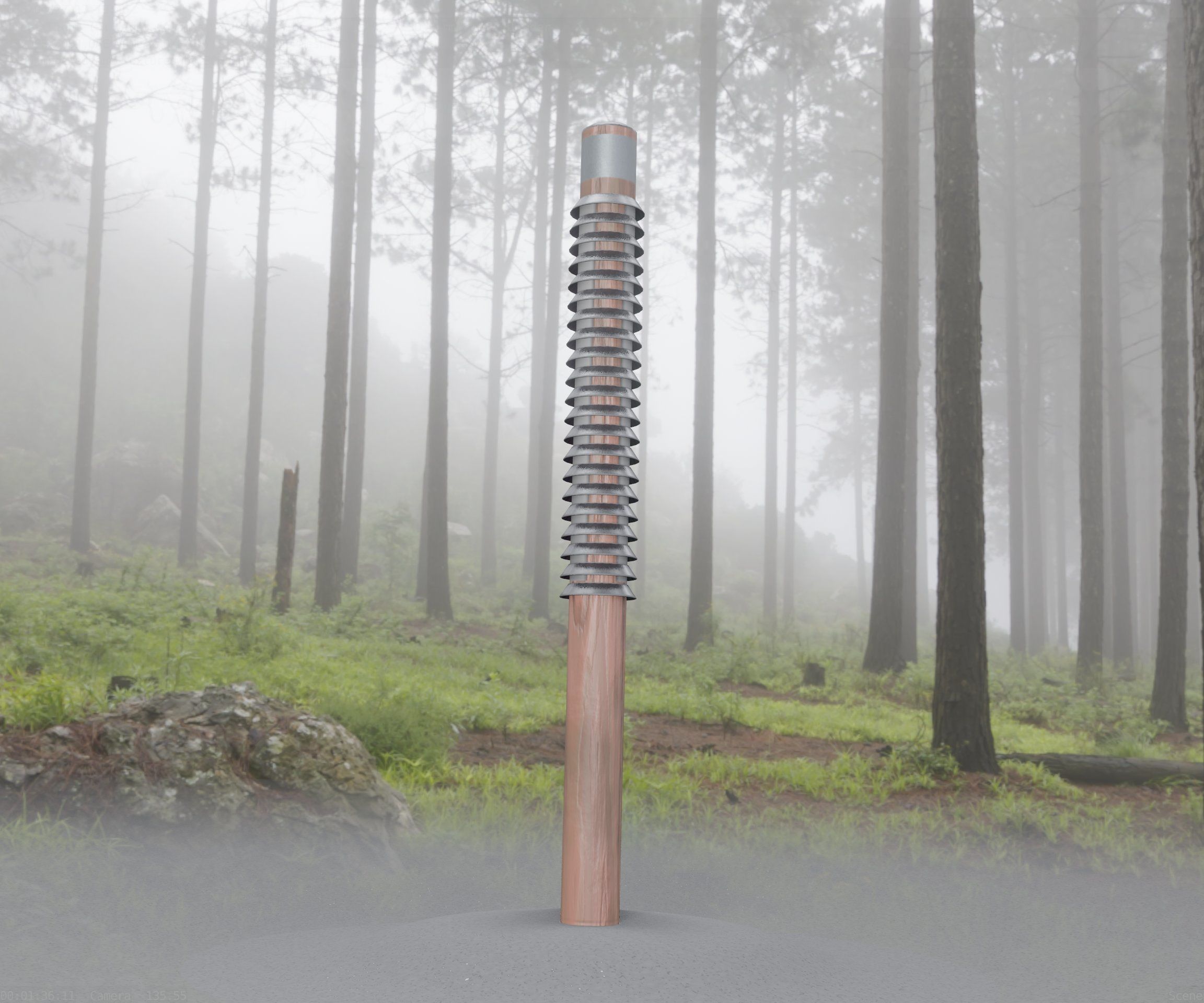 Wooden Lamp-Column 24 - Low-Poly Street-Light Set-9 Low-poly 3D model_24