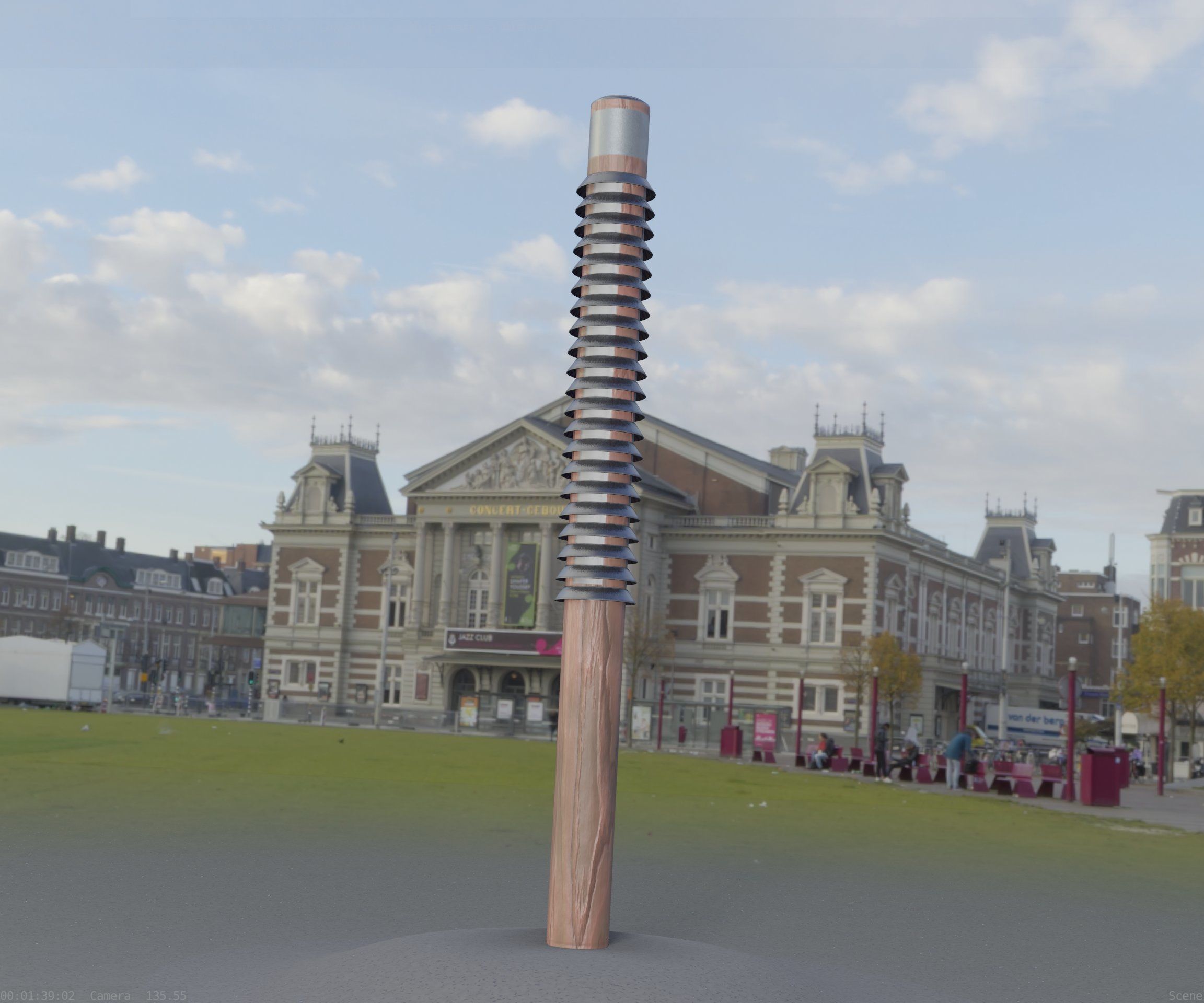 Wooden Lamp-Column 24 - Low-Poly Street-Light Set-9 Low-poly 3D model_78