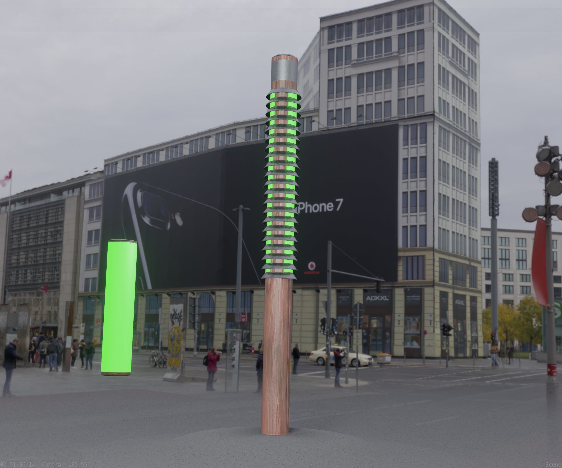 Wooden Lamp-Column 24 - Low-Poly Street-Light Set-9 Low-poly 3D model_27