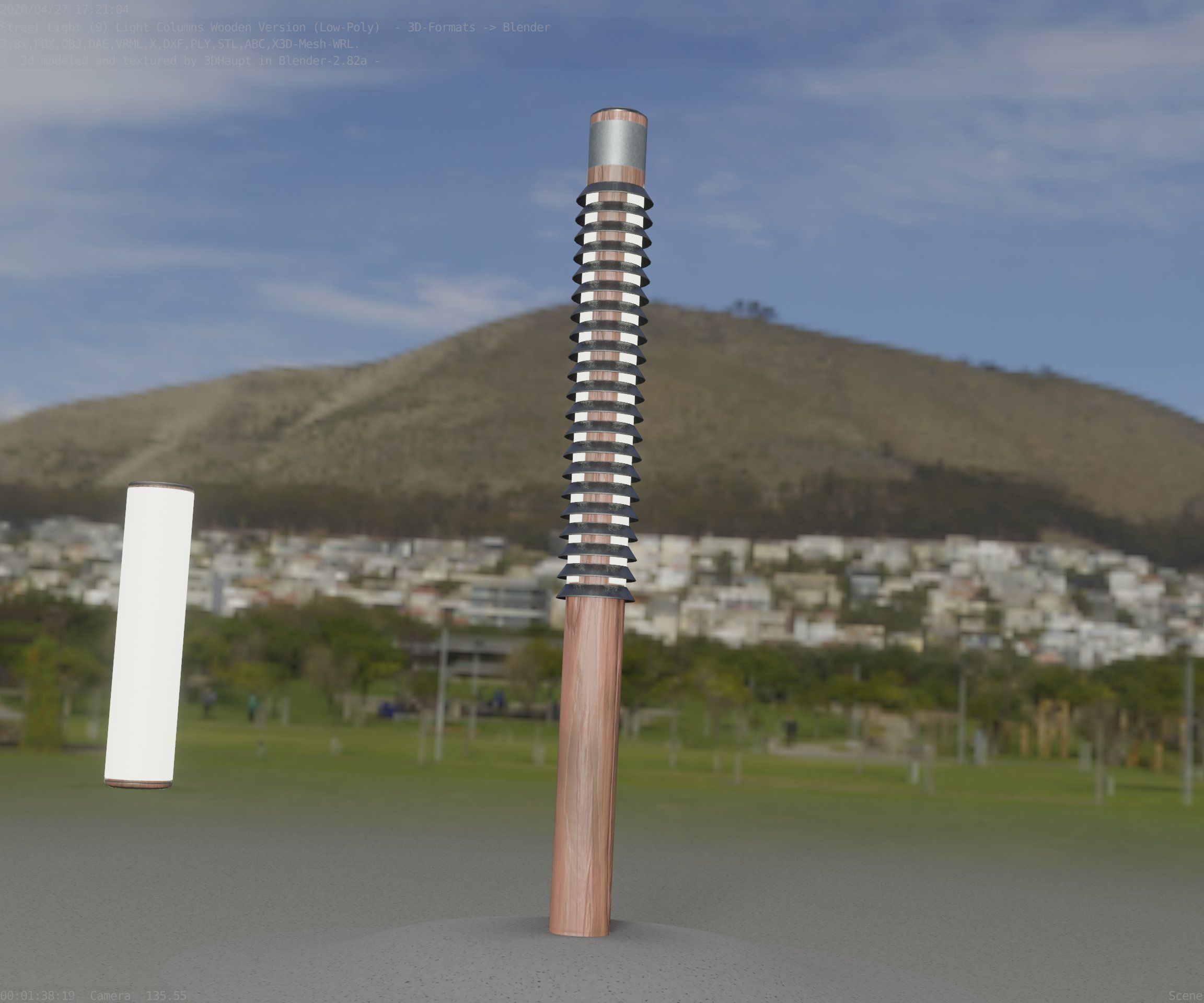 Wooden Lamp-Column 24 - Low-Poly Street-Light Set-9 Low-poly 3D model_71