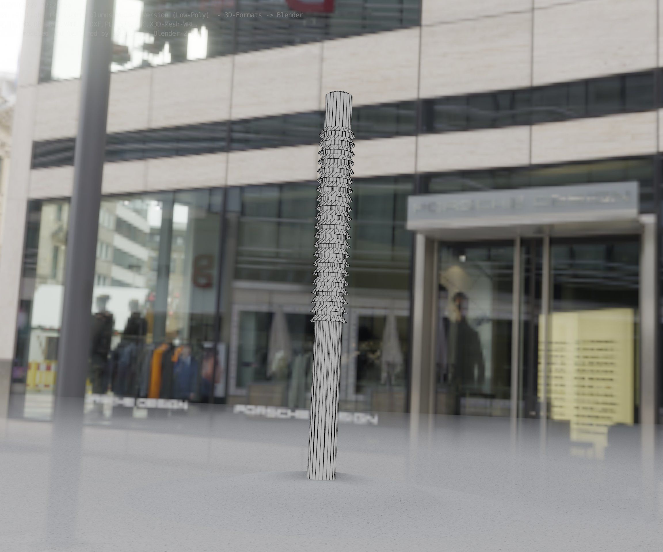 Wooden Lamp-Column 24 - Low-Poly Street-Light Set-9 Low-poly 3D model_65