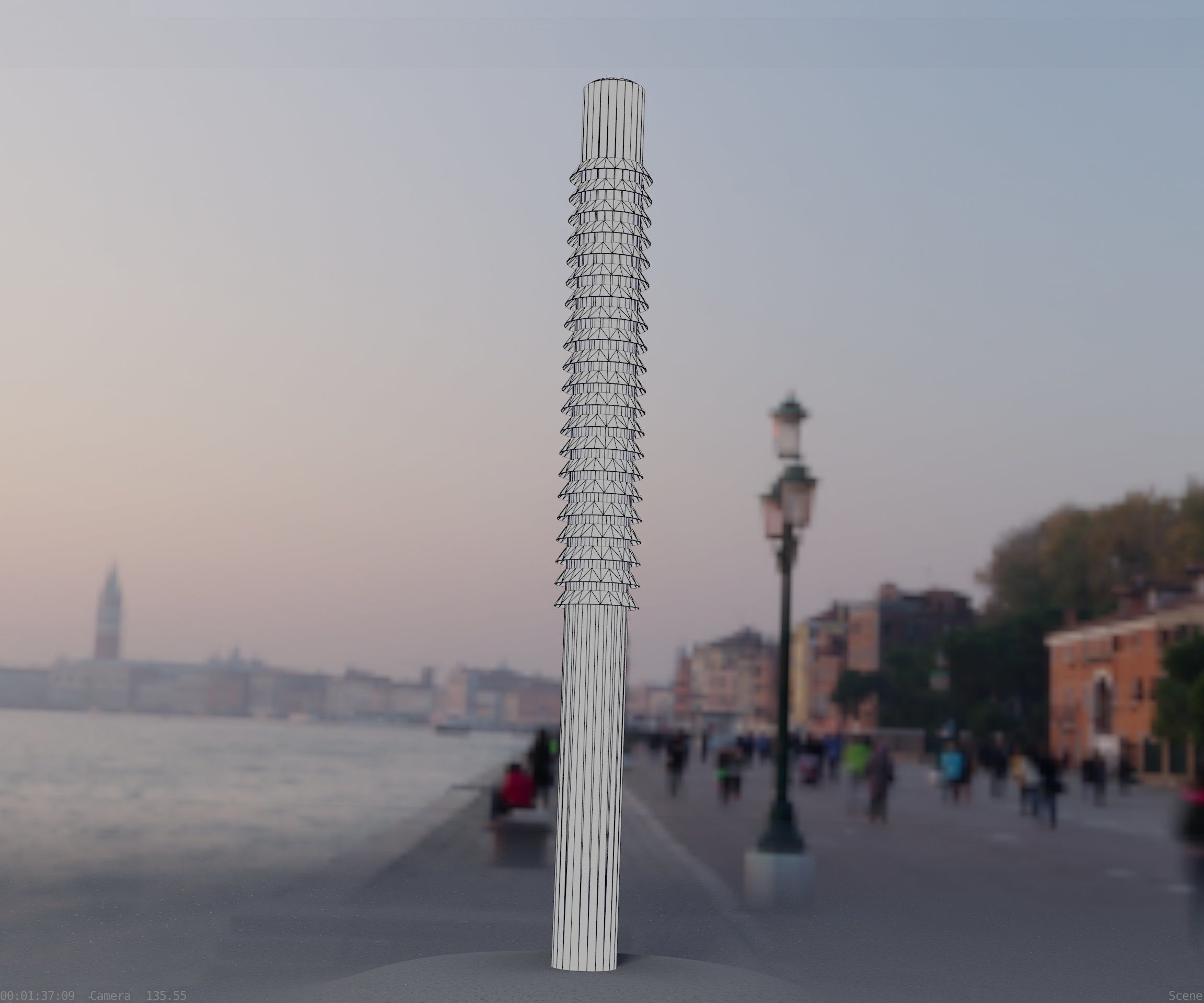 Wooden Lamp-Column 24 - Low-Poly Street-Light Set-9 Low-poly 3D model_46