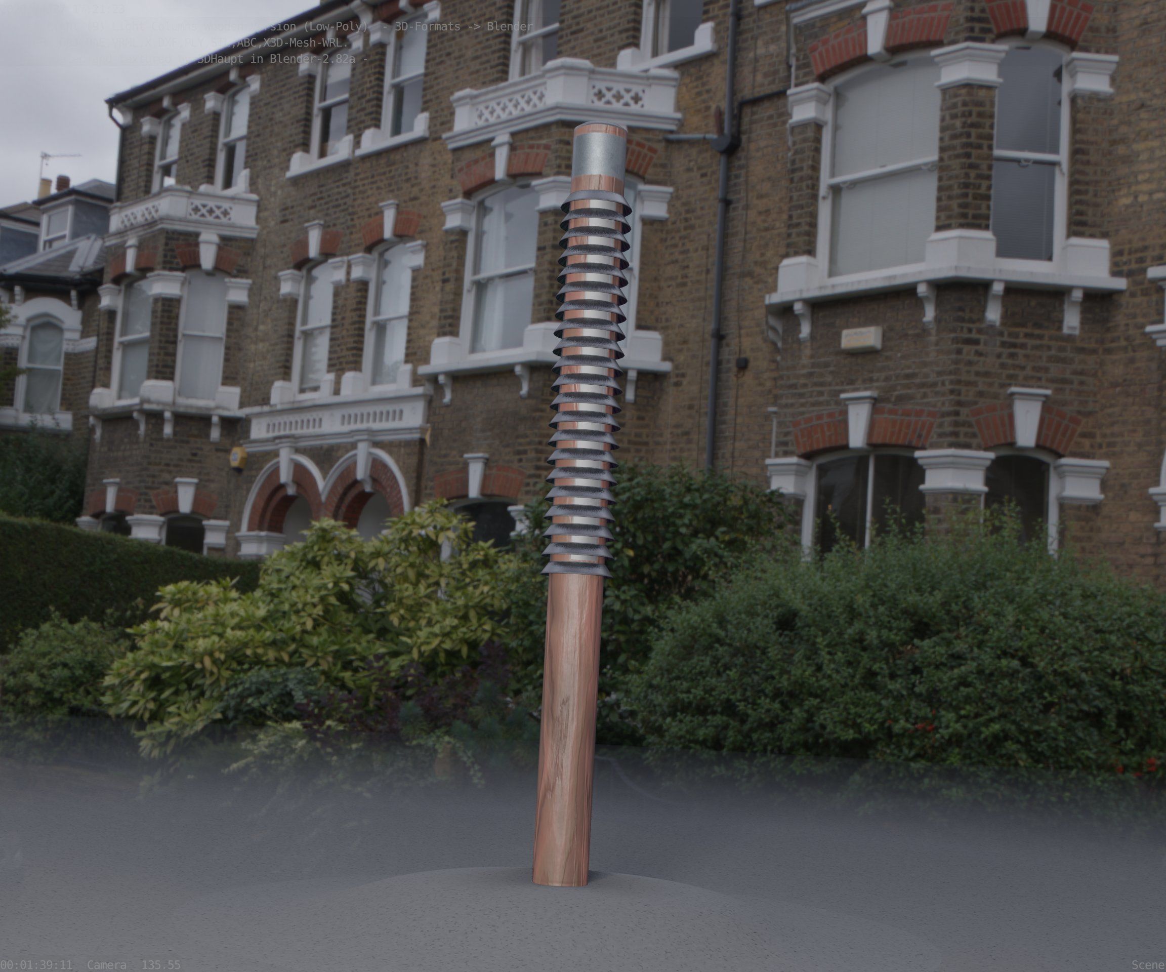 Wooden Lamp-Column 24 - Low-Poly Street-Light Set-9 Low-poly 3D model_87