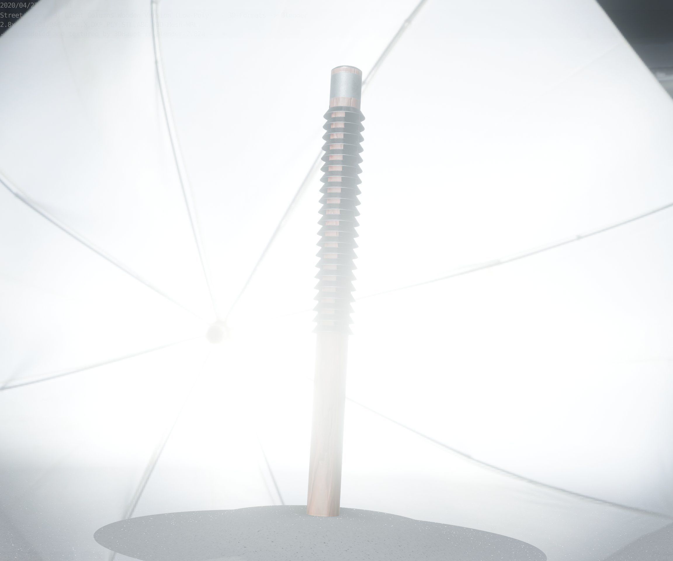 Wooden Lamp-Column 24 - Low-Poly Street-Light Set-9 Low-poly 3D model_85