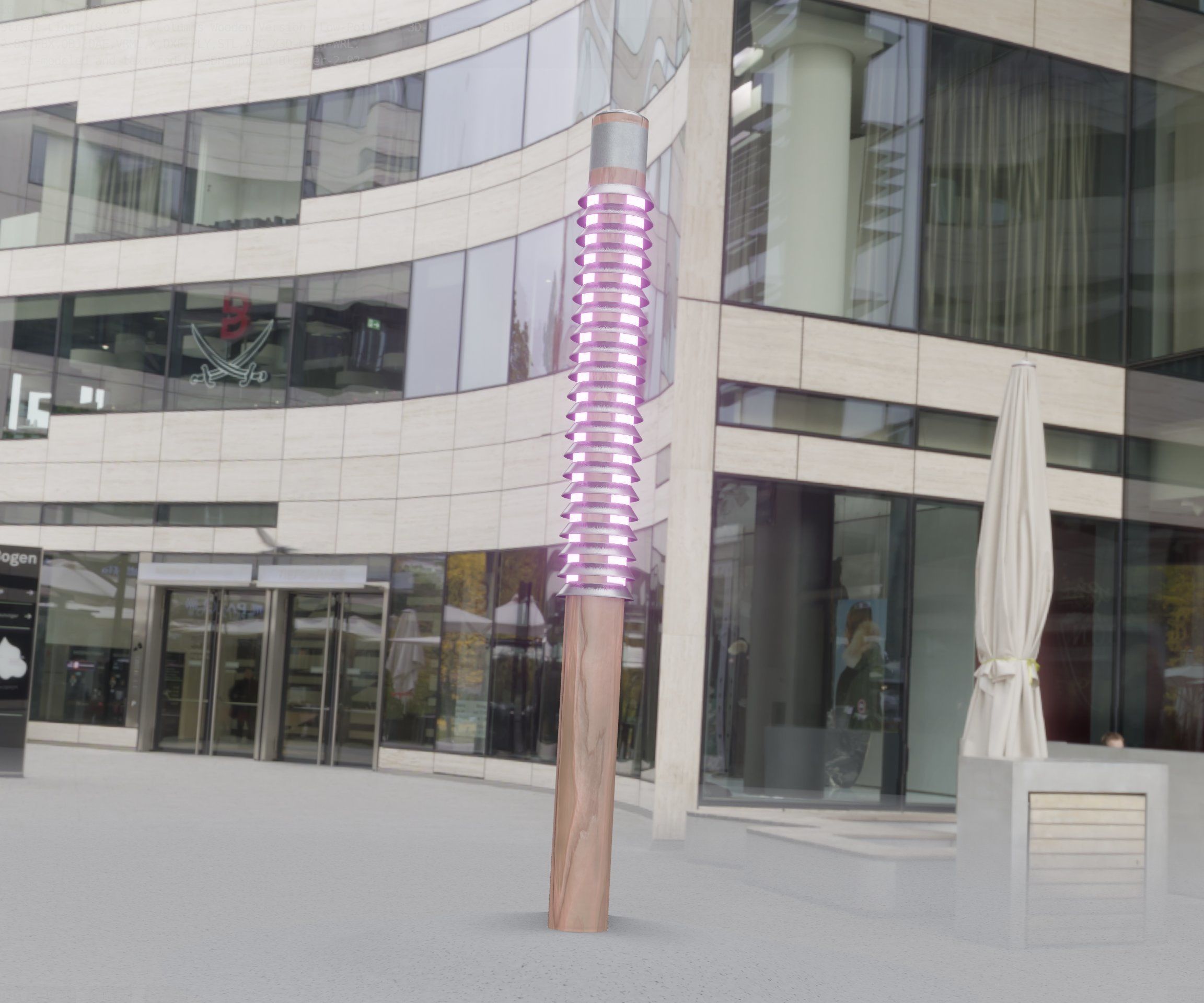 Wooden Lamp-Column 24 - Low-Poly Street-Light Set-9 Low-poly 3D model_83