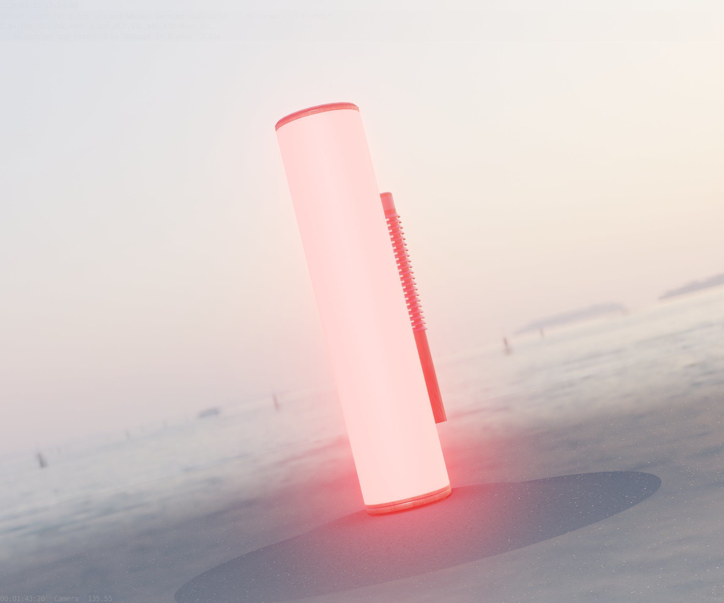 Wood Light-Column 25 - Low-Poly Street-Light Set-9 Low-poly 3D model_92