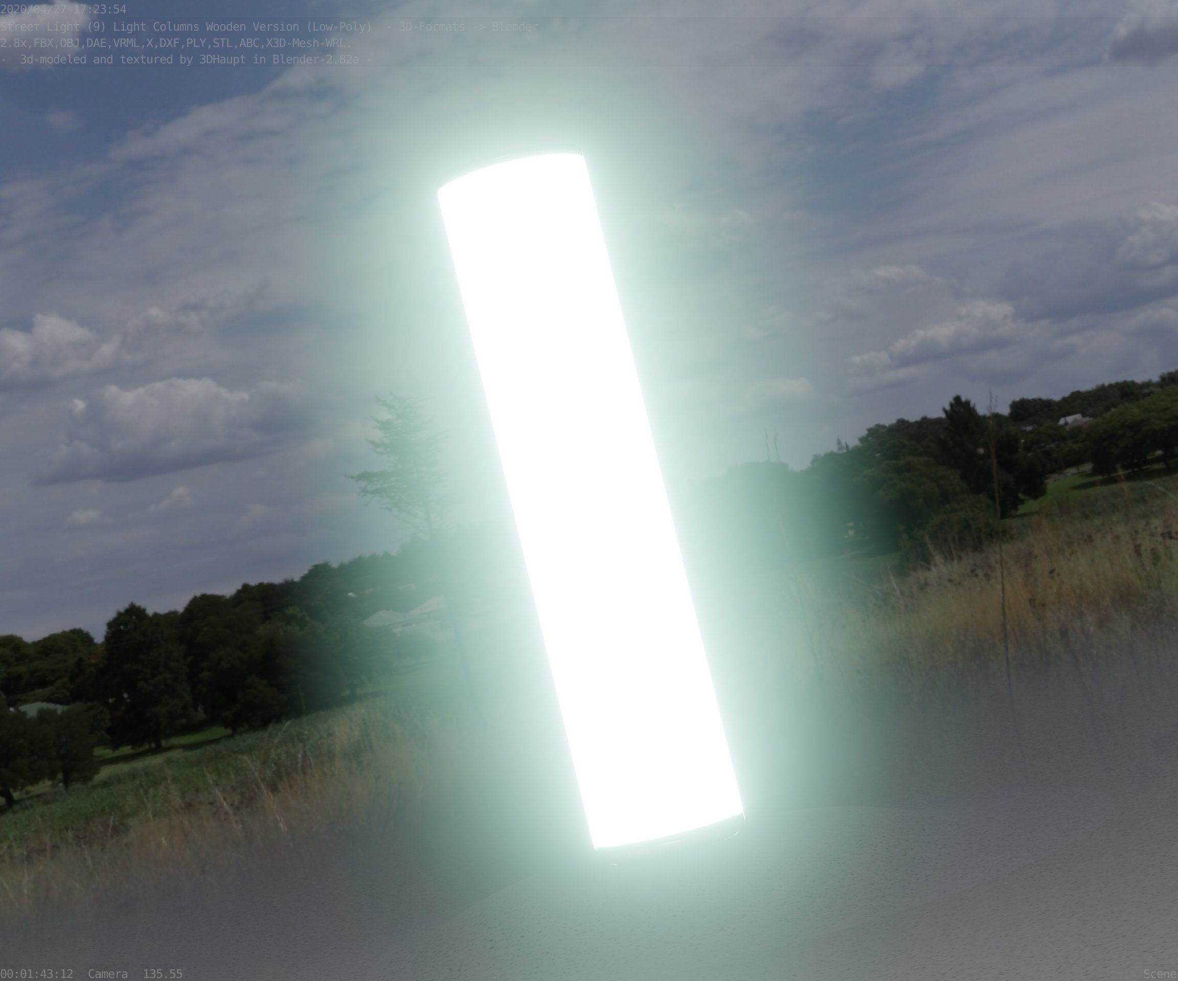 Wood Light-Column 25 - Low-Poly Street-Light Set-9 Low-poly 3D model_84