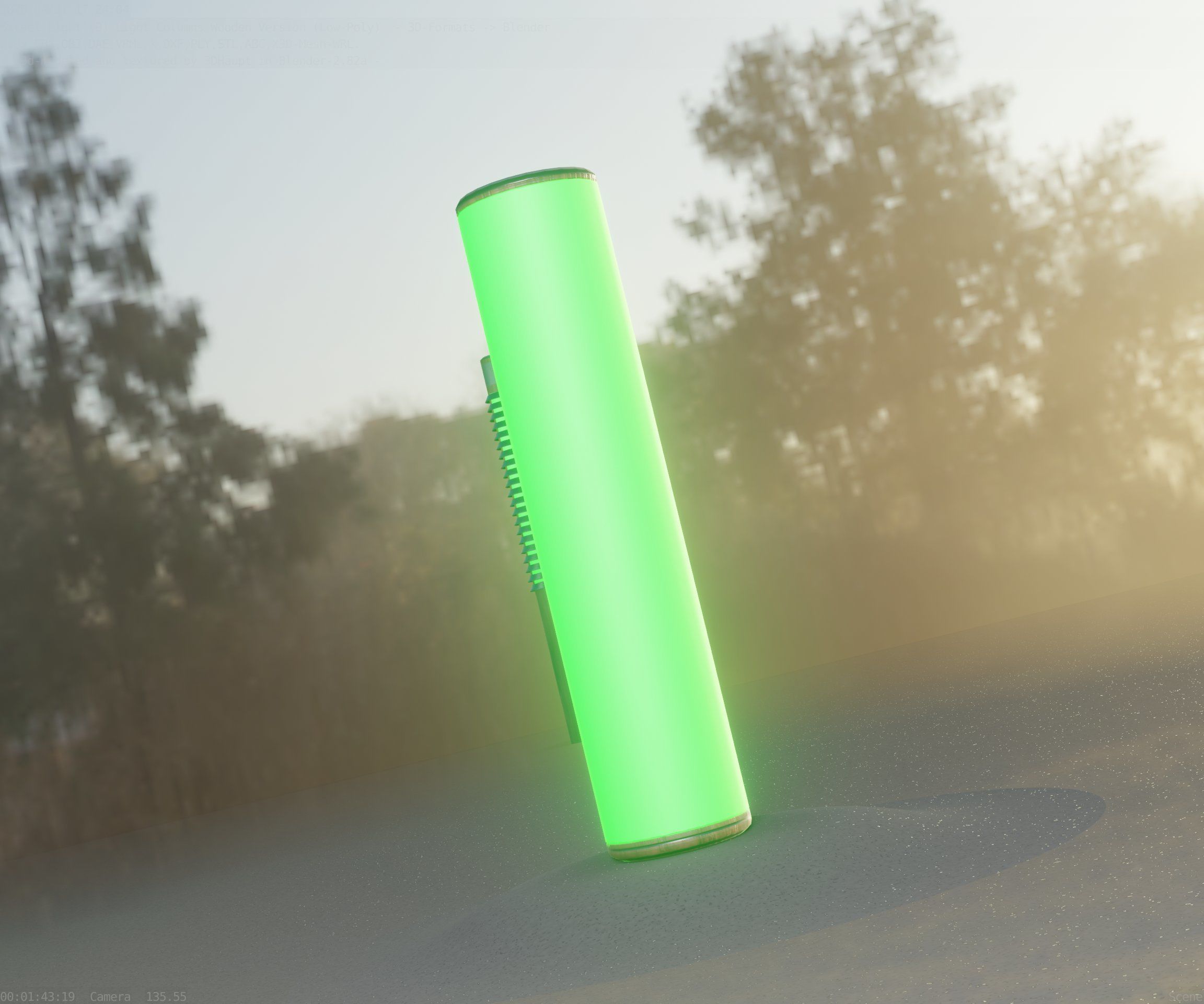 Wood Light-Column 25 - Low-Poly Street-Light Set-9 Low-poly 3D model_91