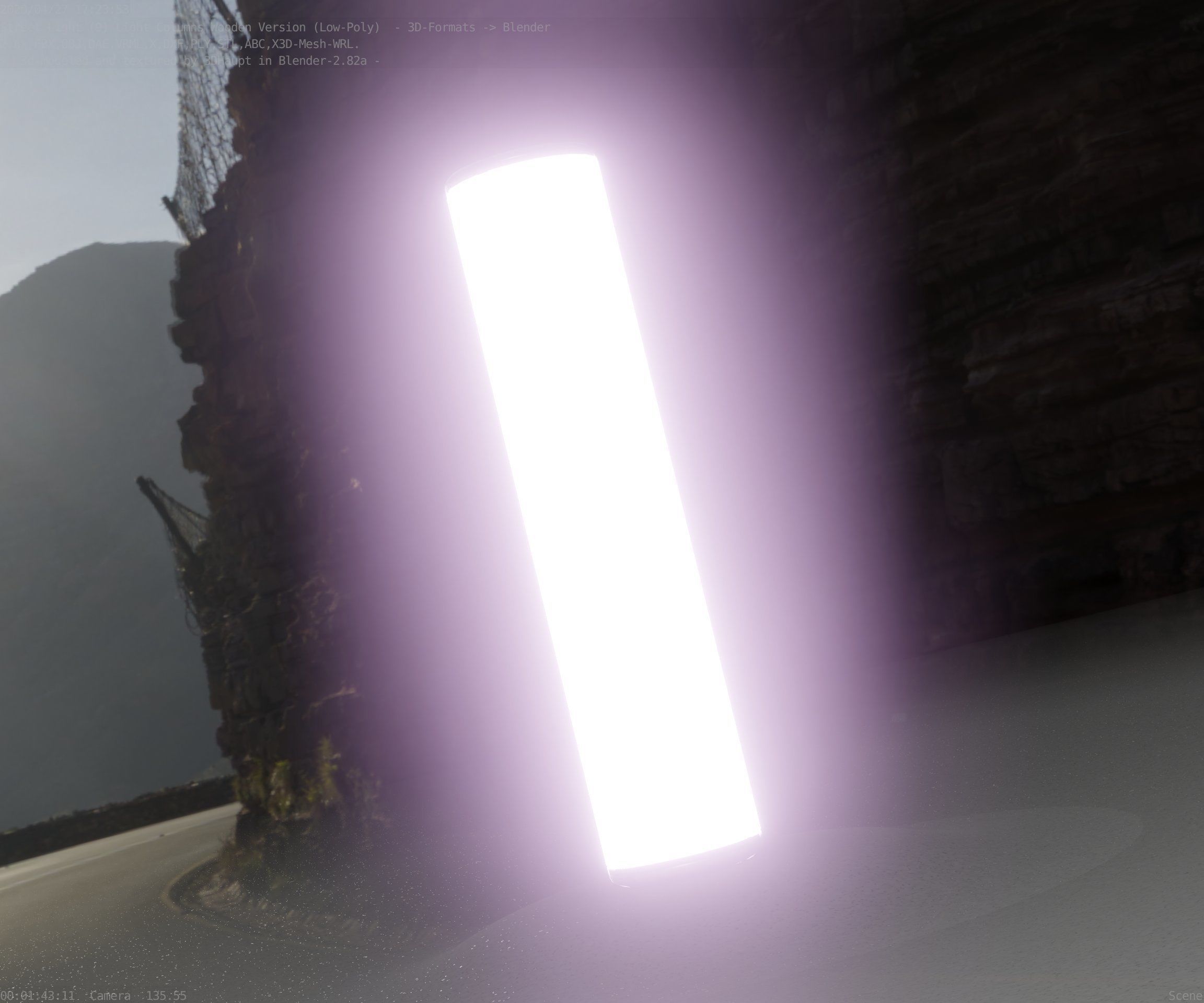 Wood Light-Column 25 - Low-Poly Street-Light Set-9 Low-poly 3D model_83