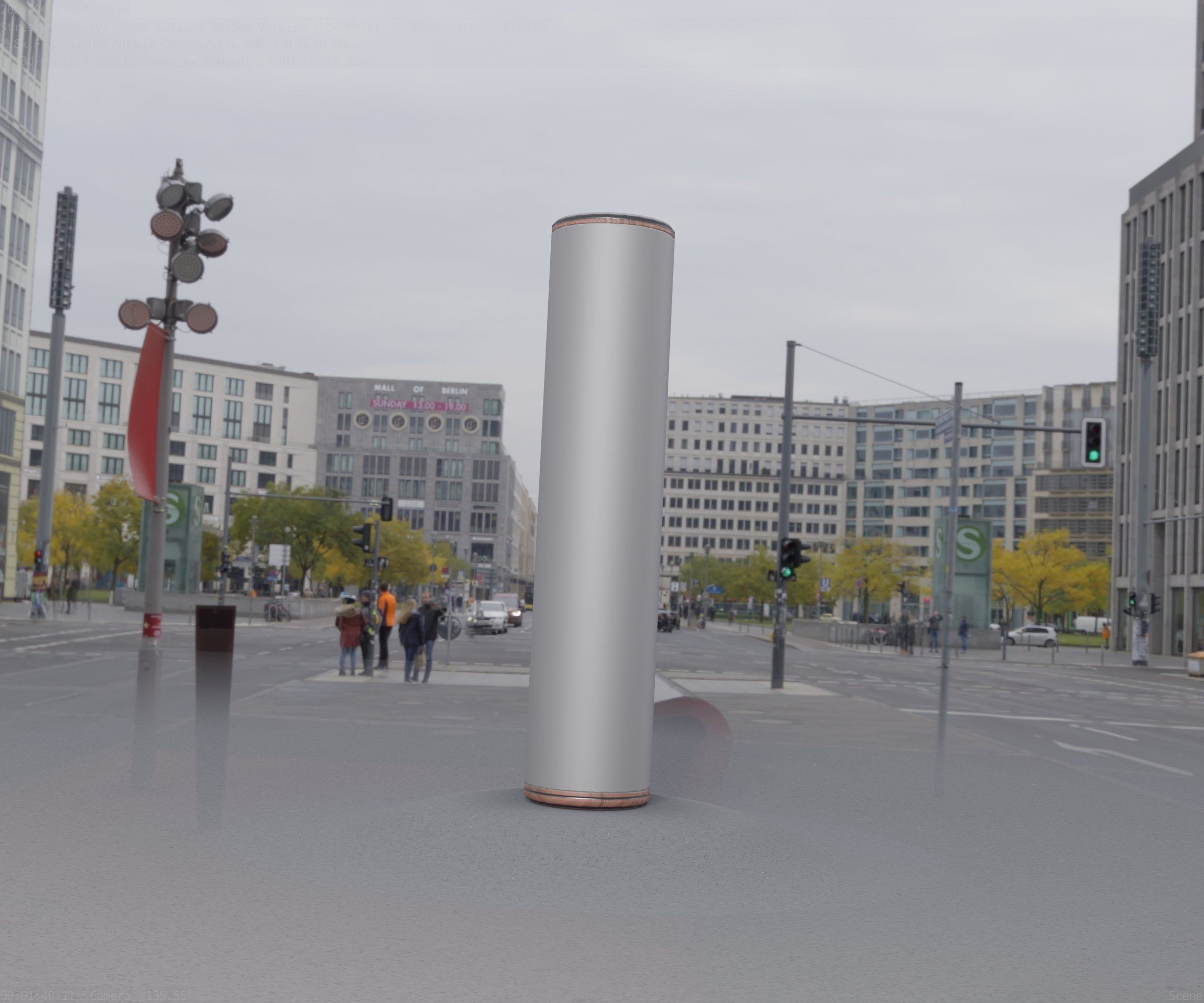 Wood Light-Column 25 - Low-Poly Street-Light Set-9 Low-poly 3D model_6