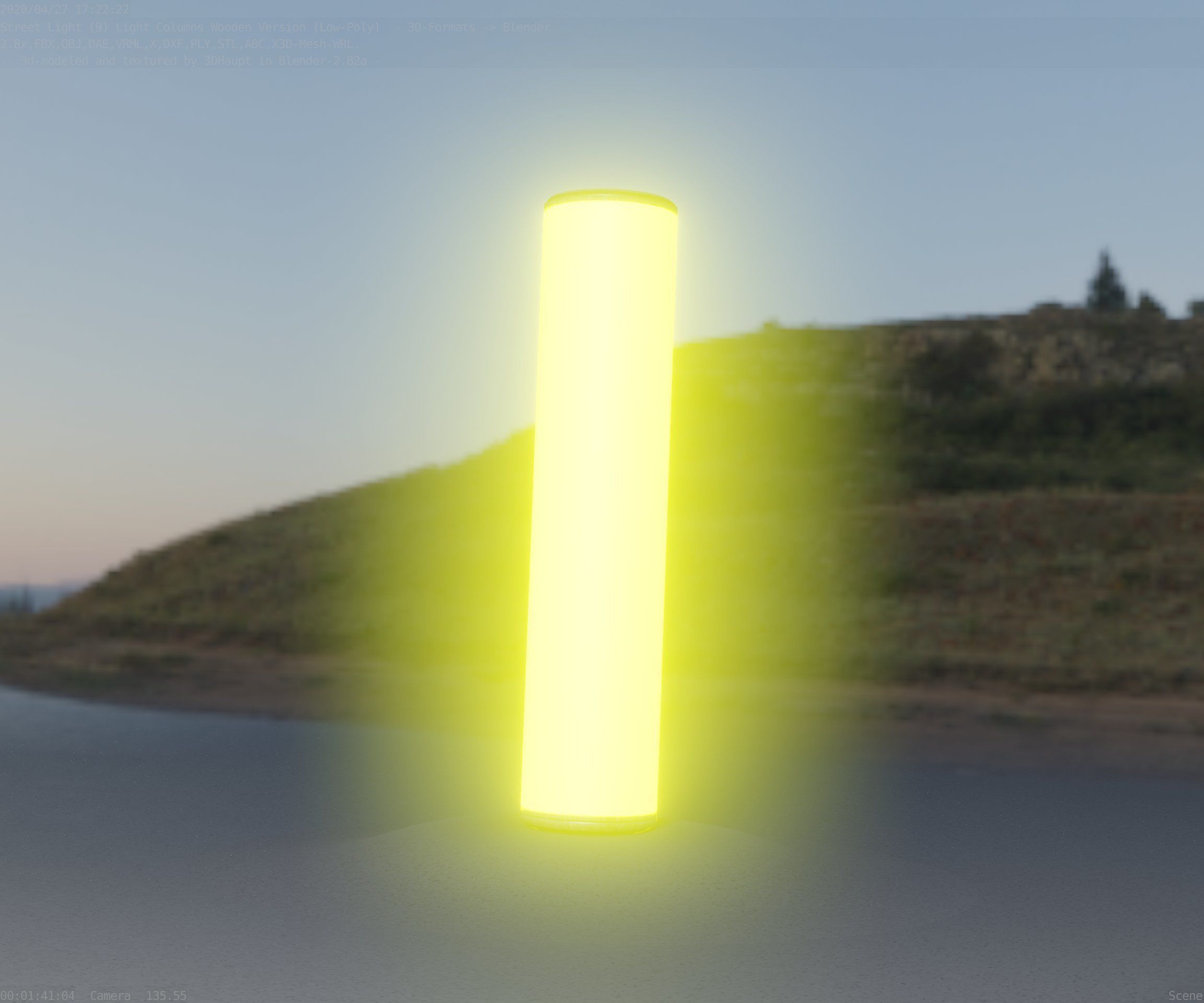 Wood Light-Column 25 - Low-Poly Street-Light Set-9 Low-poly 3D model_28
