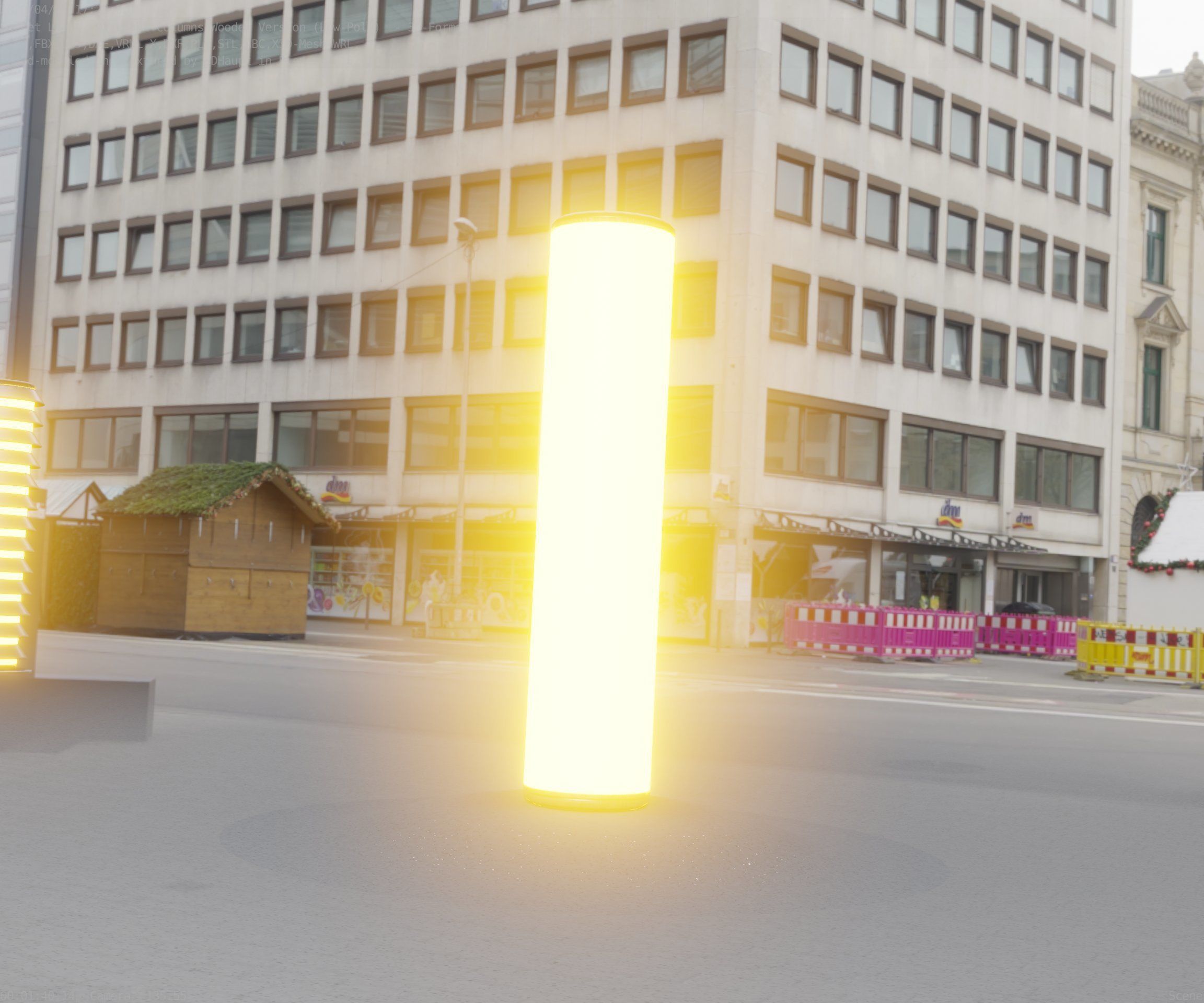 Wood Light-Column 25 - Low-Poly Street-Light Set-9 Low-poly 3D model_10