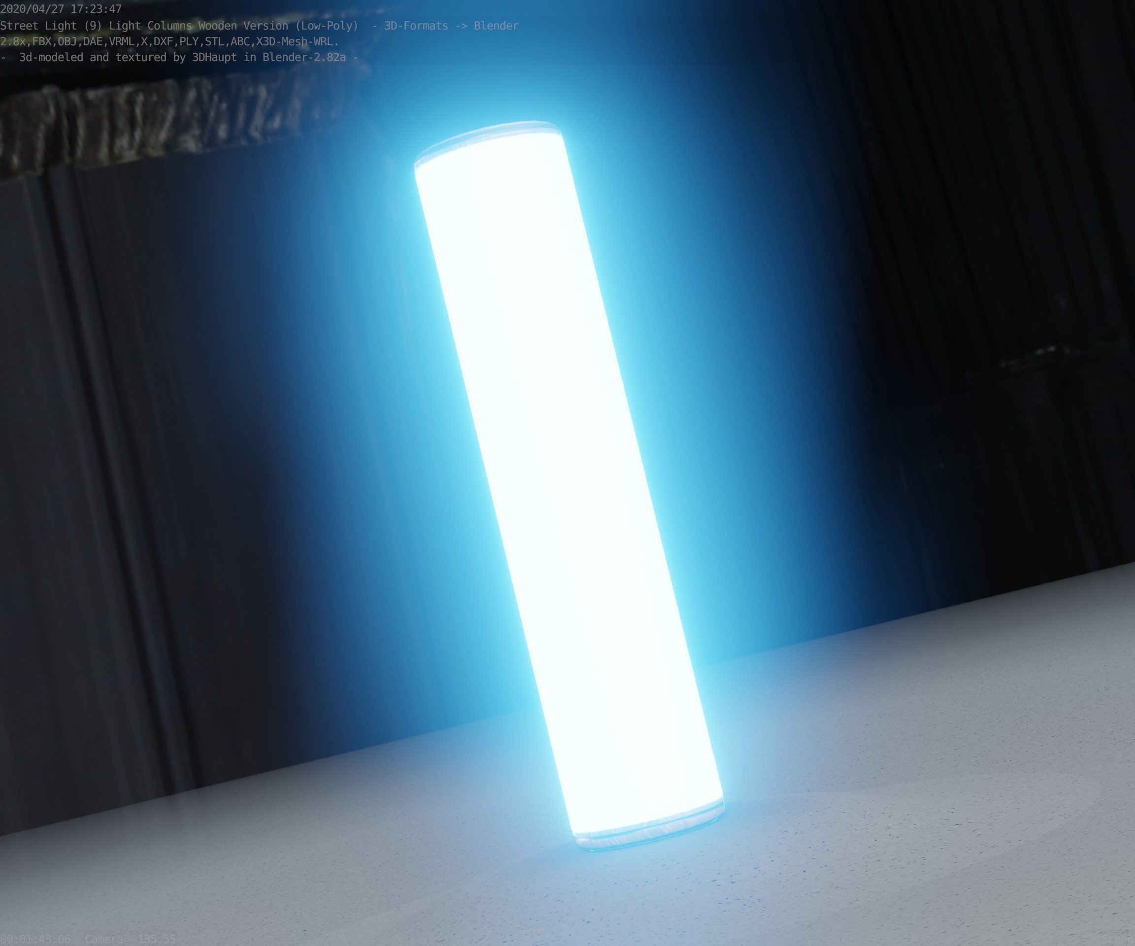 Wood Light-Column 25 - Low-Poly Street-Light Set-9 Low-poly 3D model_78