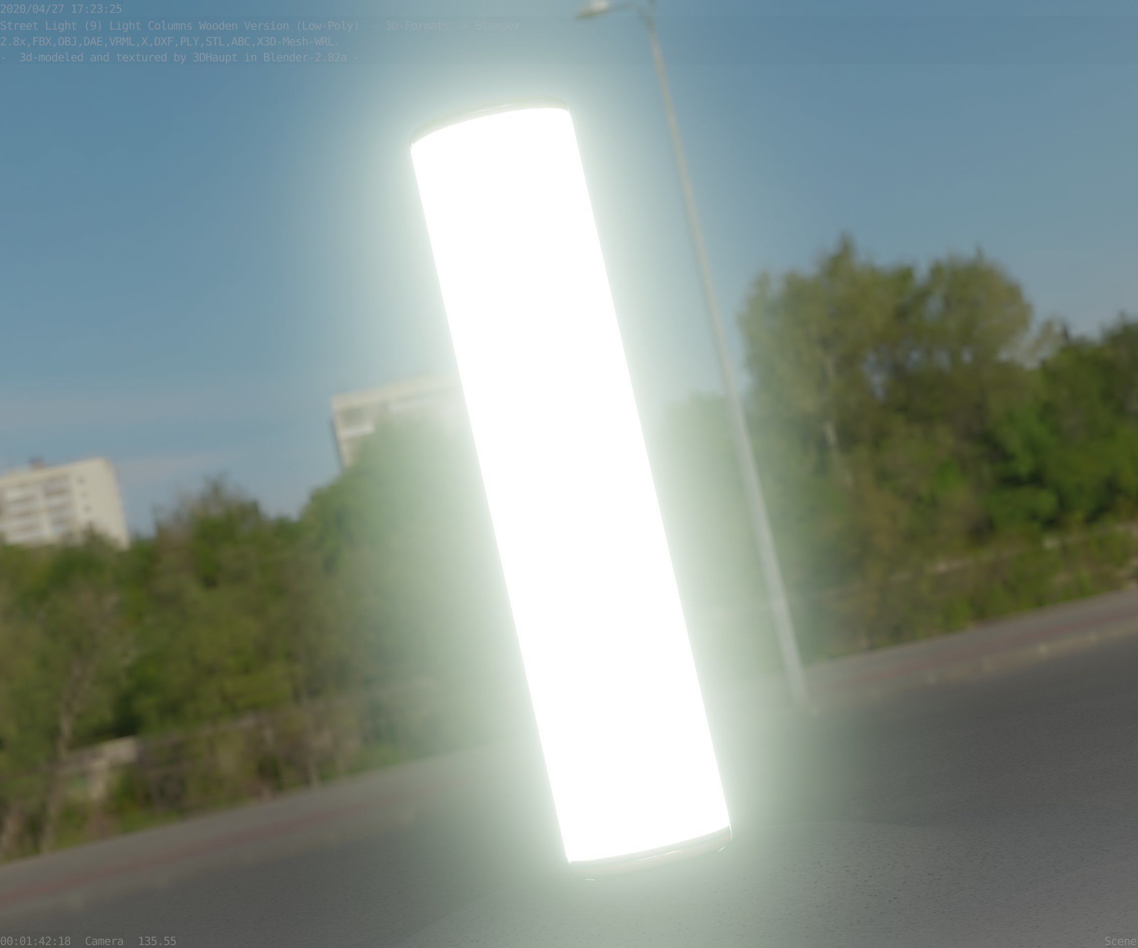 Wood Light-Column 25 - Low-Poly Street-Light Set-9 Low-poly 3D model_66