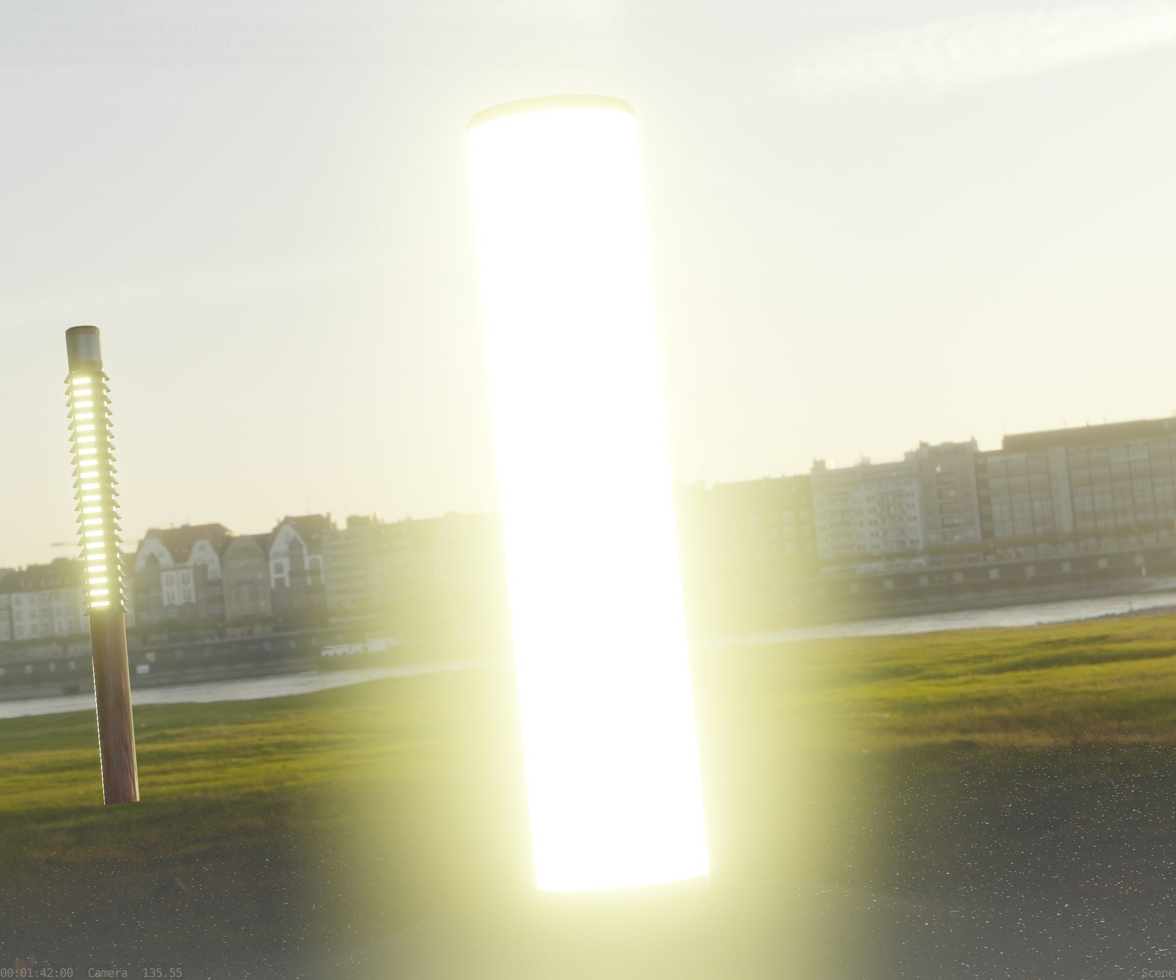 Wood Light-Column 25 - Low-Poly Street-Light Set-9 Low-poly 3D model_48