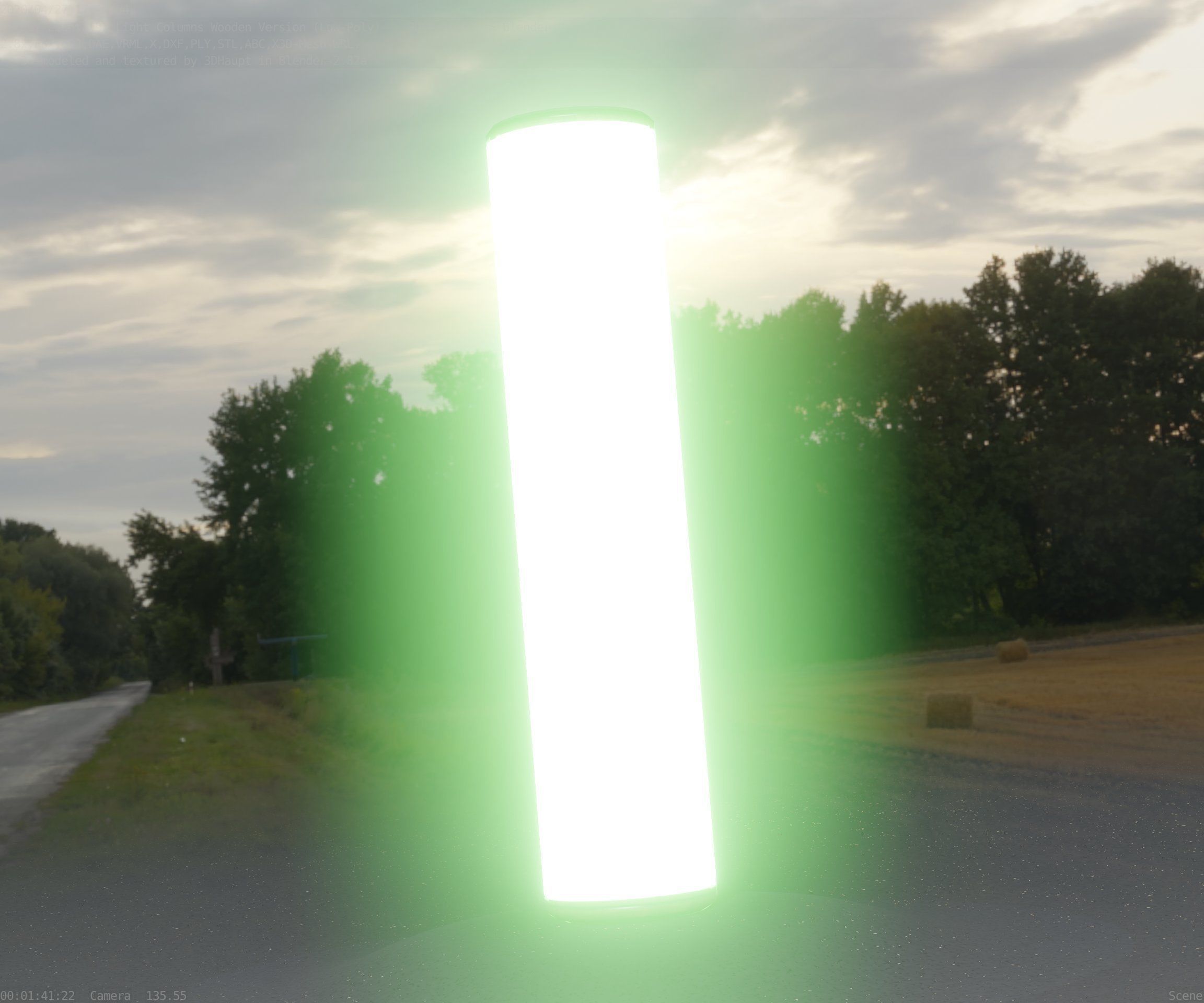 Wood Light-Column 25 - Low-Poly Street-Light Set-9 Low-poly 3D model_46