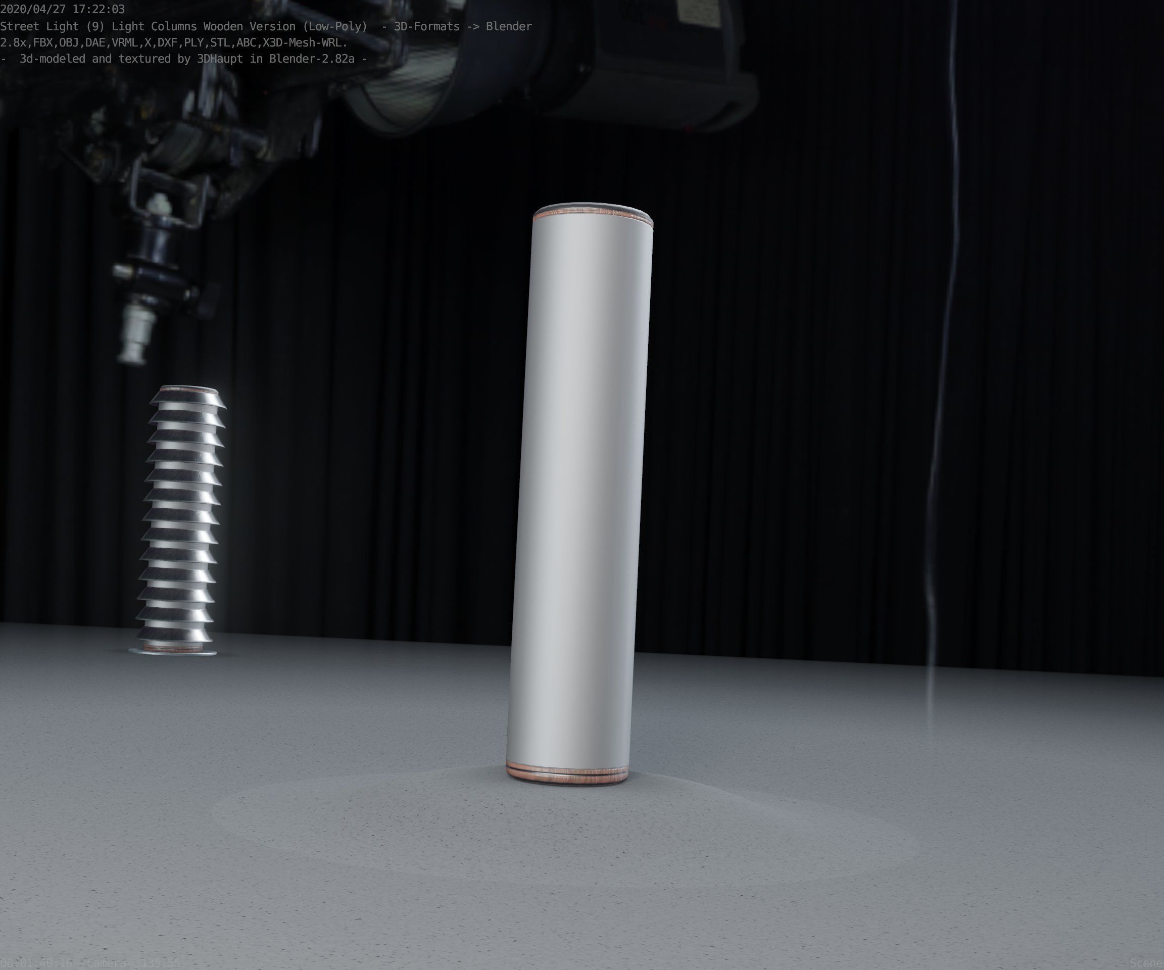 Wood Light-Column 25 - Low-Poly Street-Light Set-9 Low-poly 3D model_11