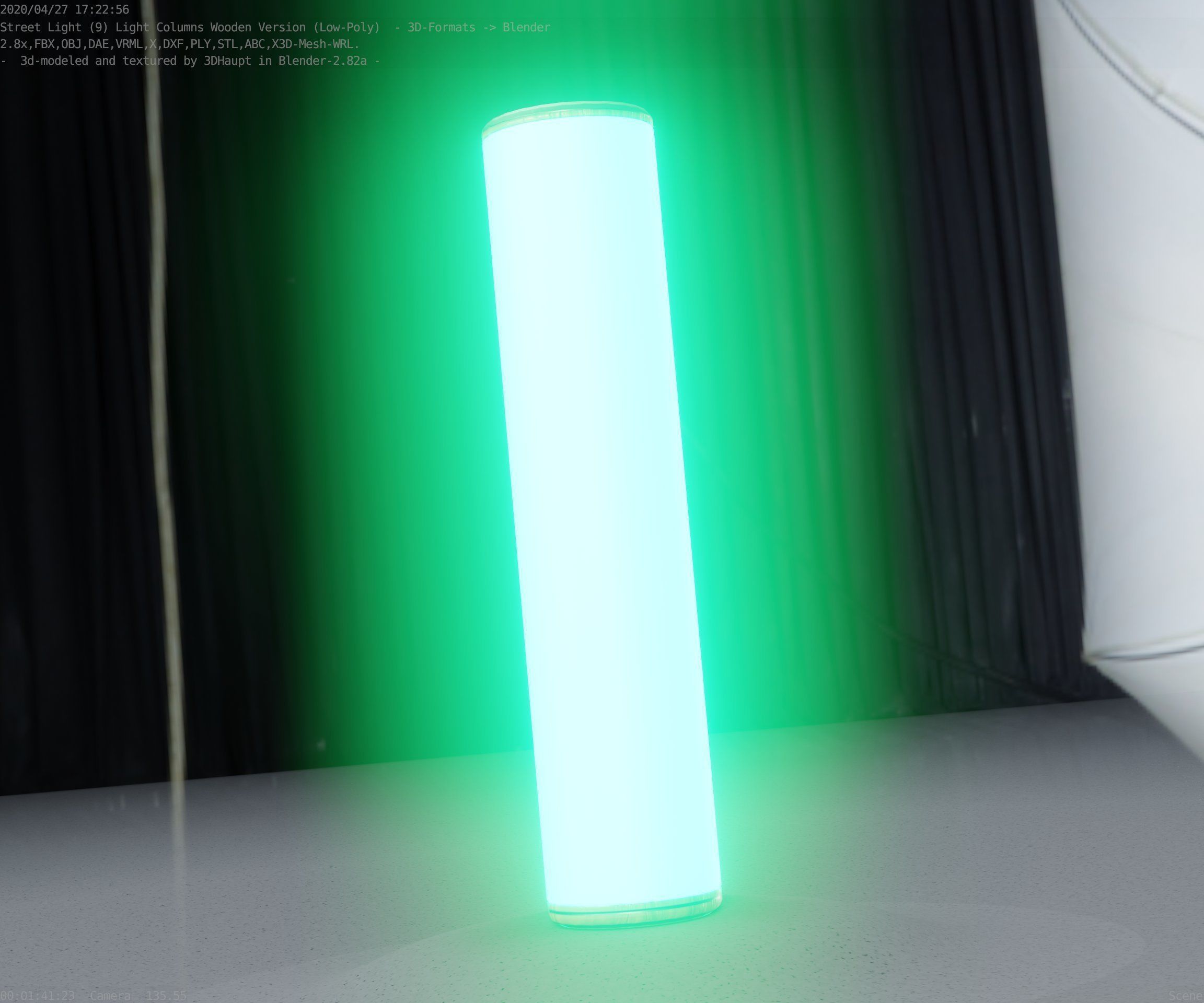 Wood Light-Column 25 - Low-Poly Street-Light Set-9 Low-poly 3D model_47