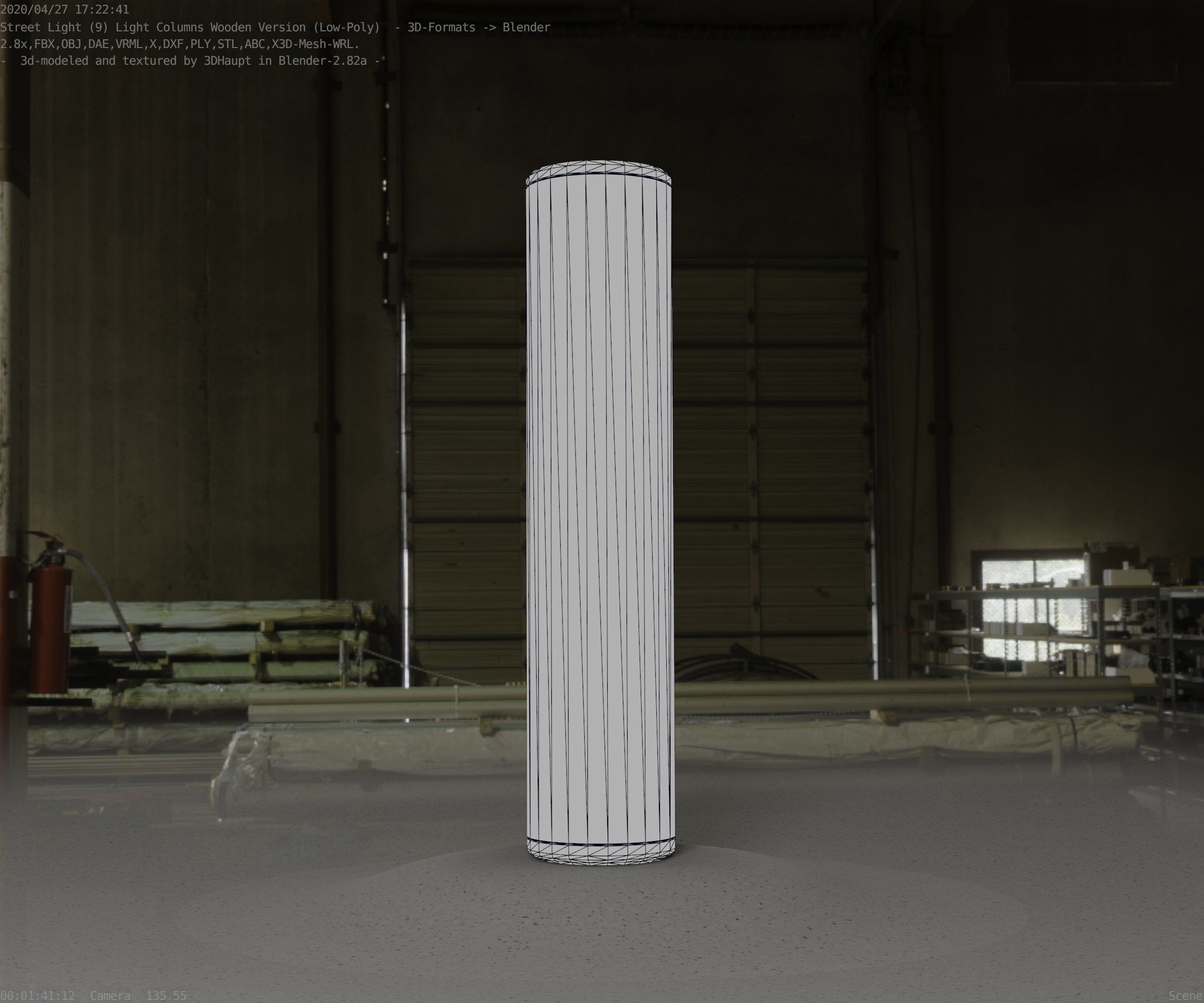 Wood Light-Column 25 - Low-Poly Street-Light Set-9 Low-poly 3D model_36