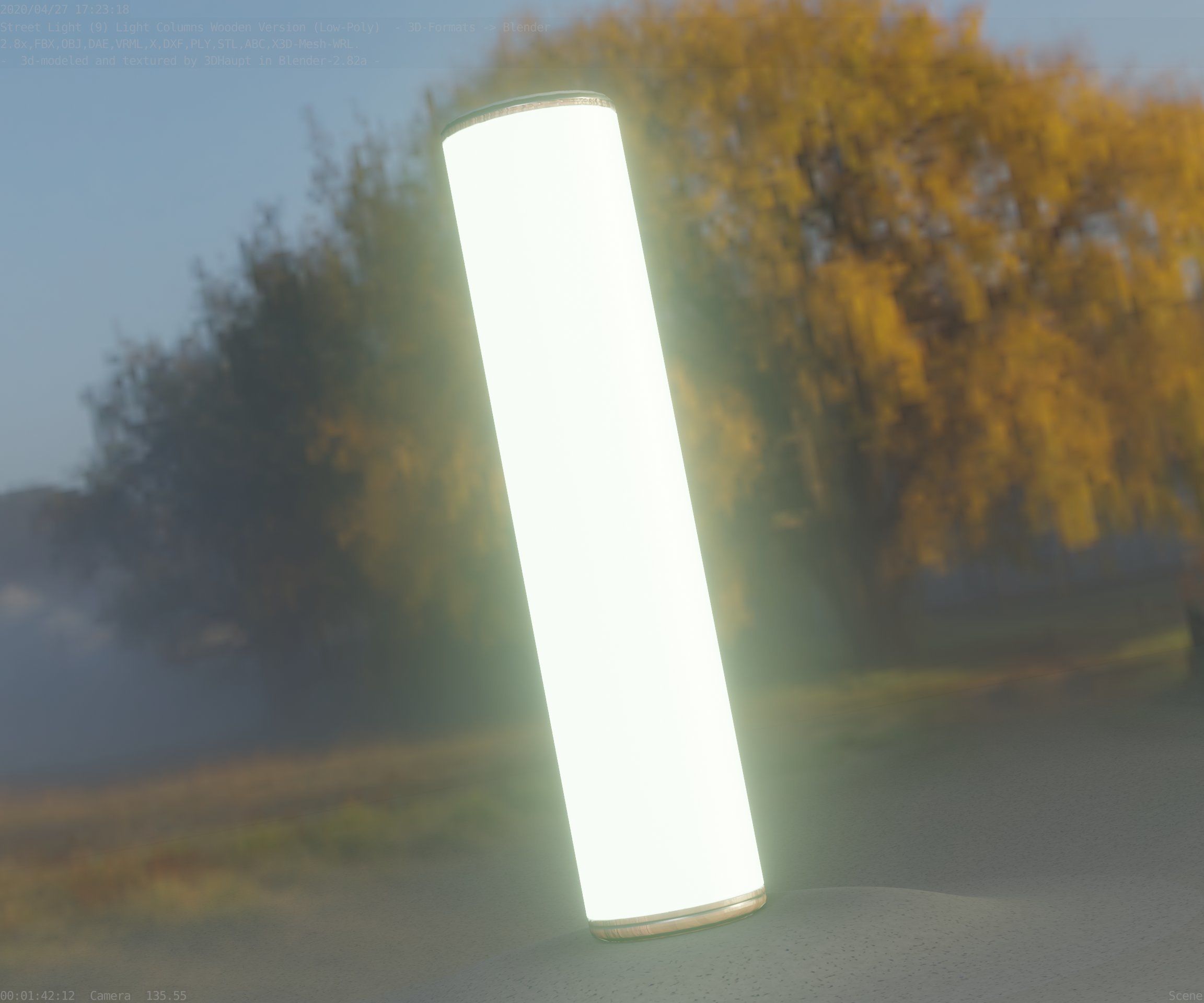 Wood Light-Column 25 - Low-Poly Street-Light Set-9 Low-poly 3D model_60