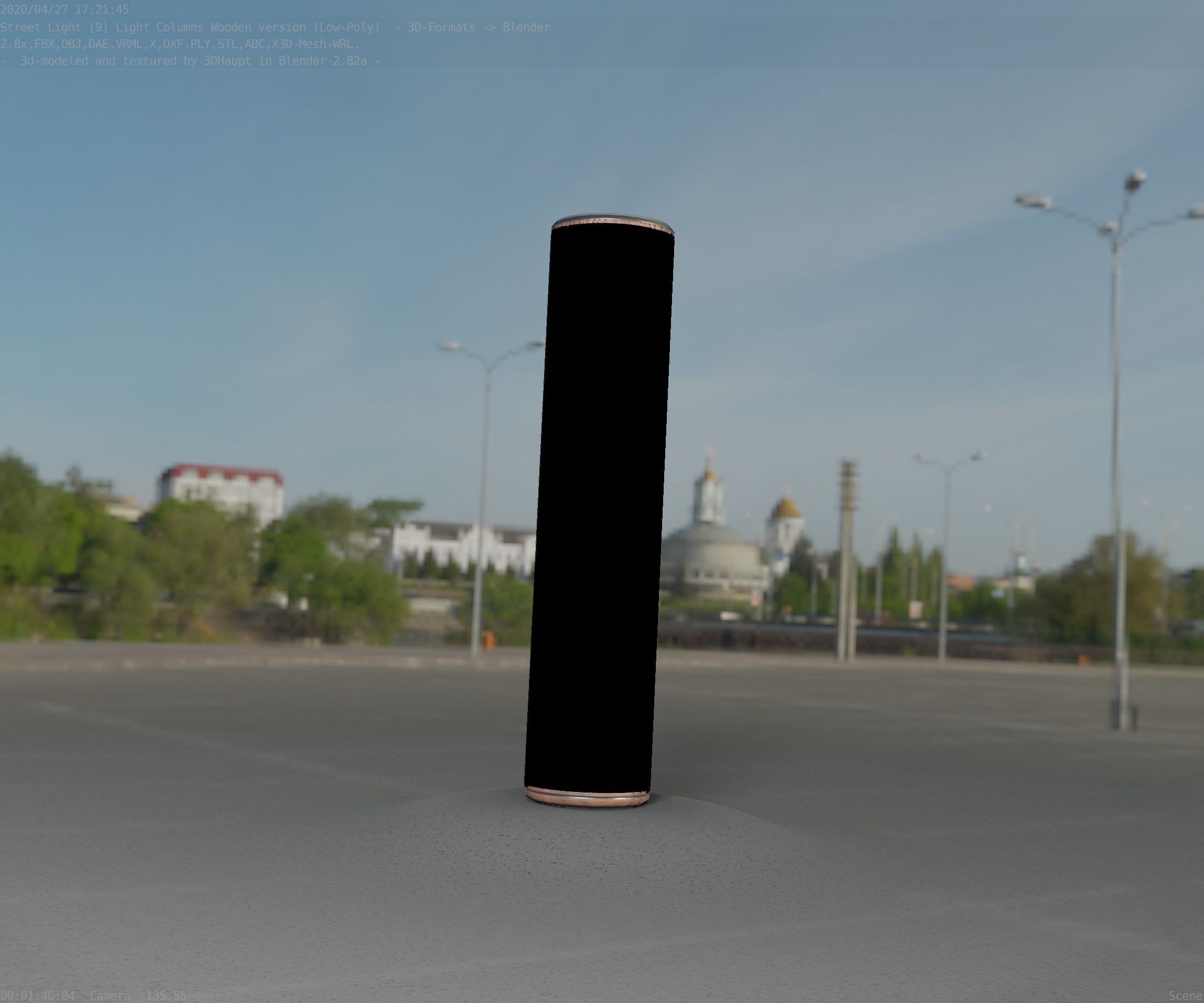 Wood Light-Column 25 - Low-Poly Street-Light Set-9 Low-poly 3D model_24