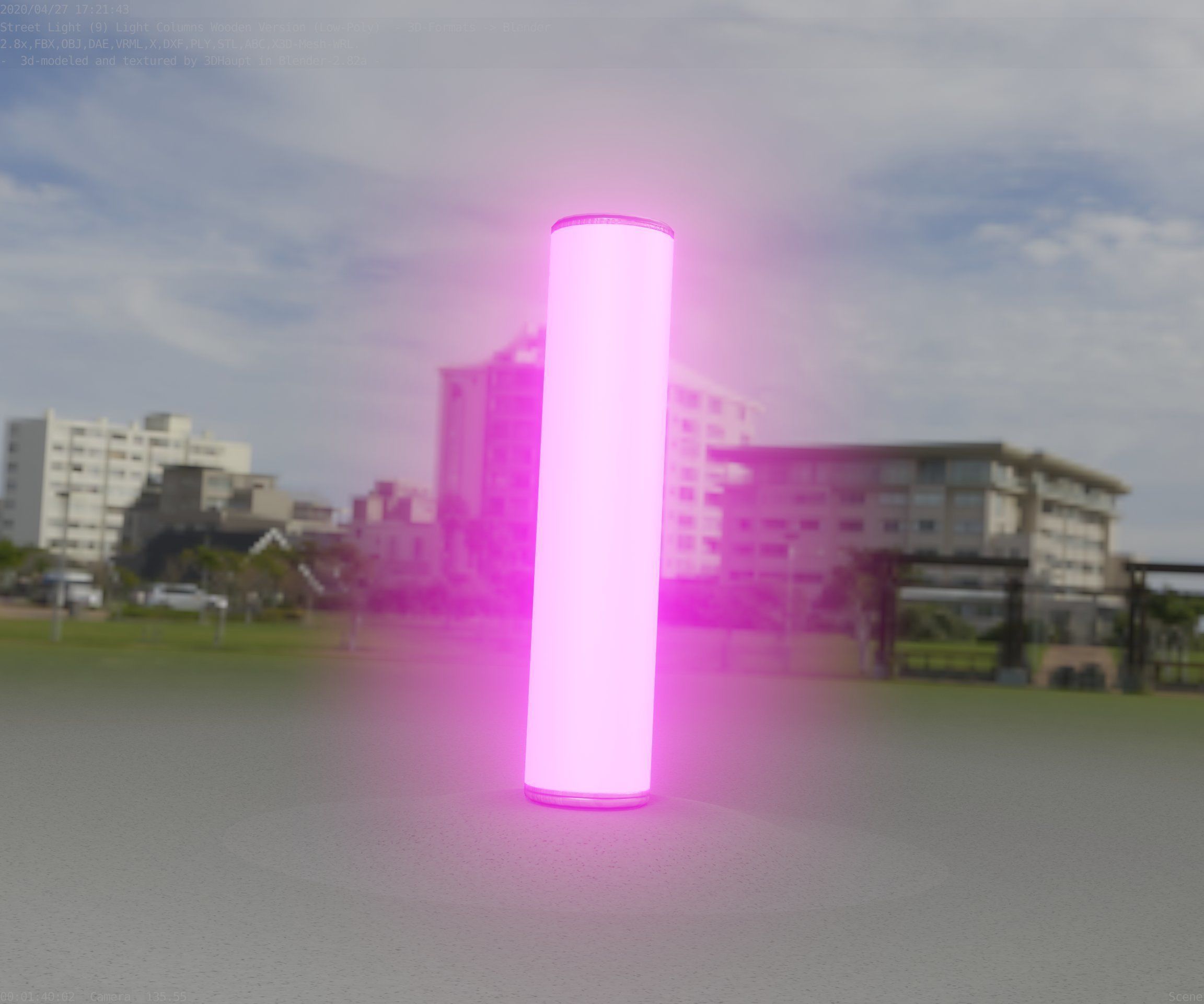 Wood Light-Column 25 - Low-Poly Street-Light Set-9 Low-poly 3D model_22