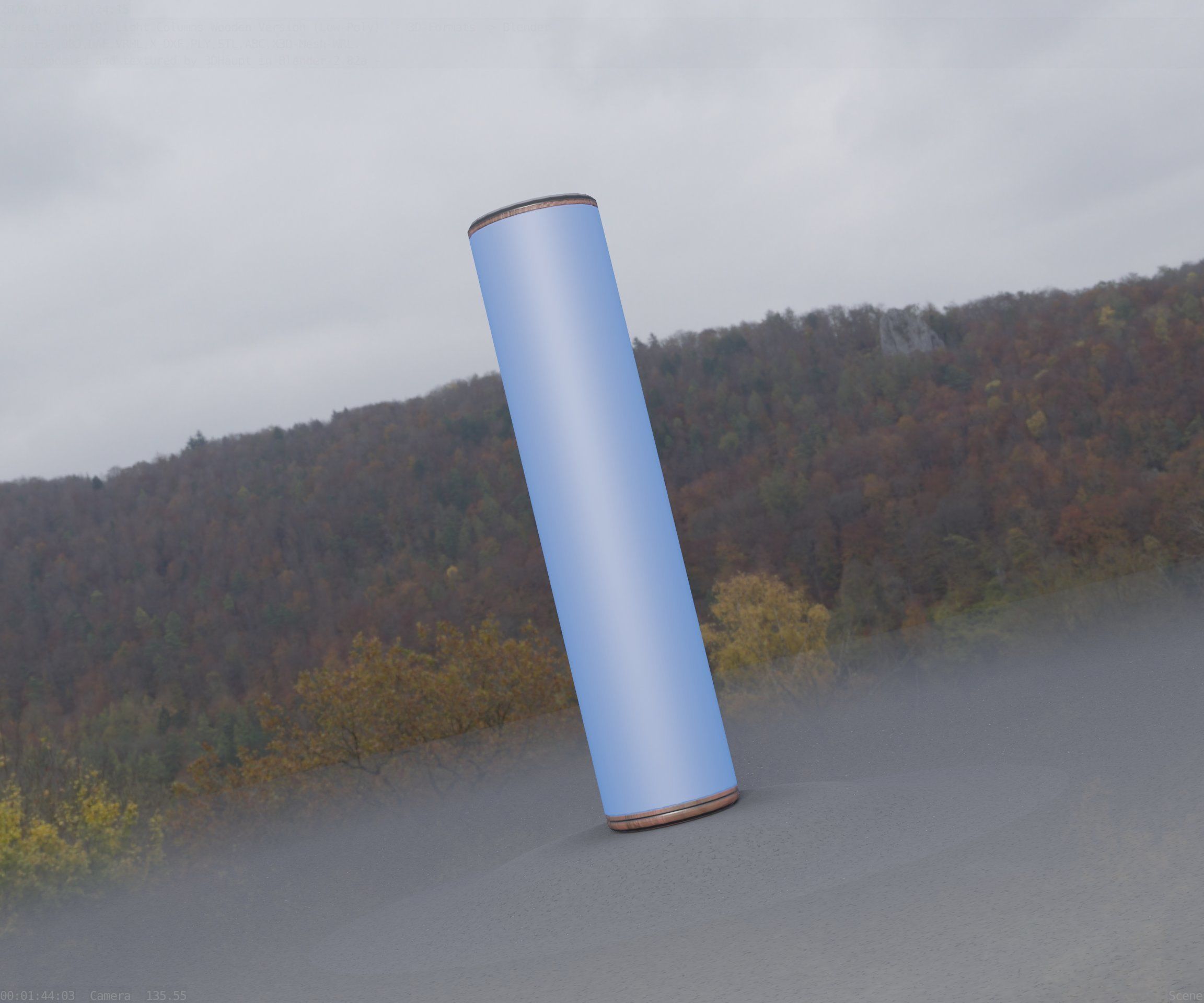 Wood Light-Column 25 - Low-Poly Street-Light Set-9 Low-poly 3D model_99