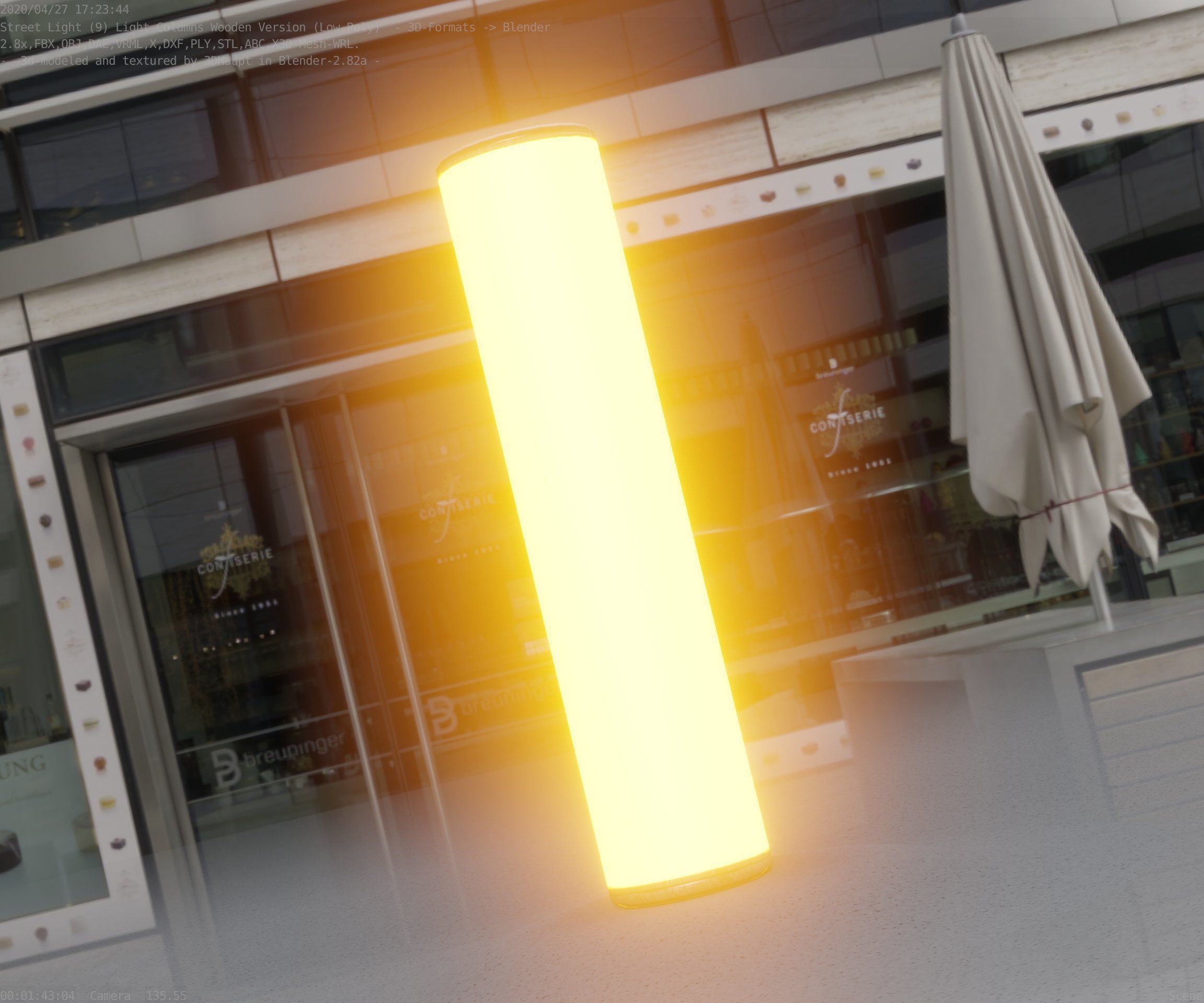 Wood Light-Column 25 - Low-Poly Street-Light Set-9 Low-poly 3D model_76