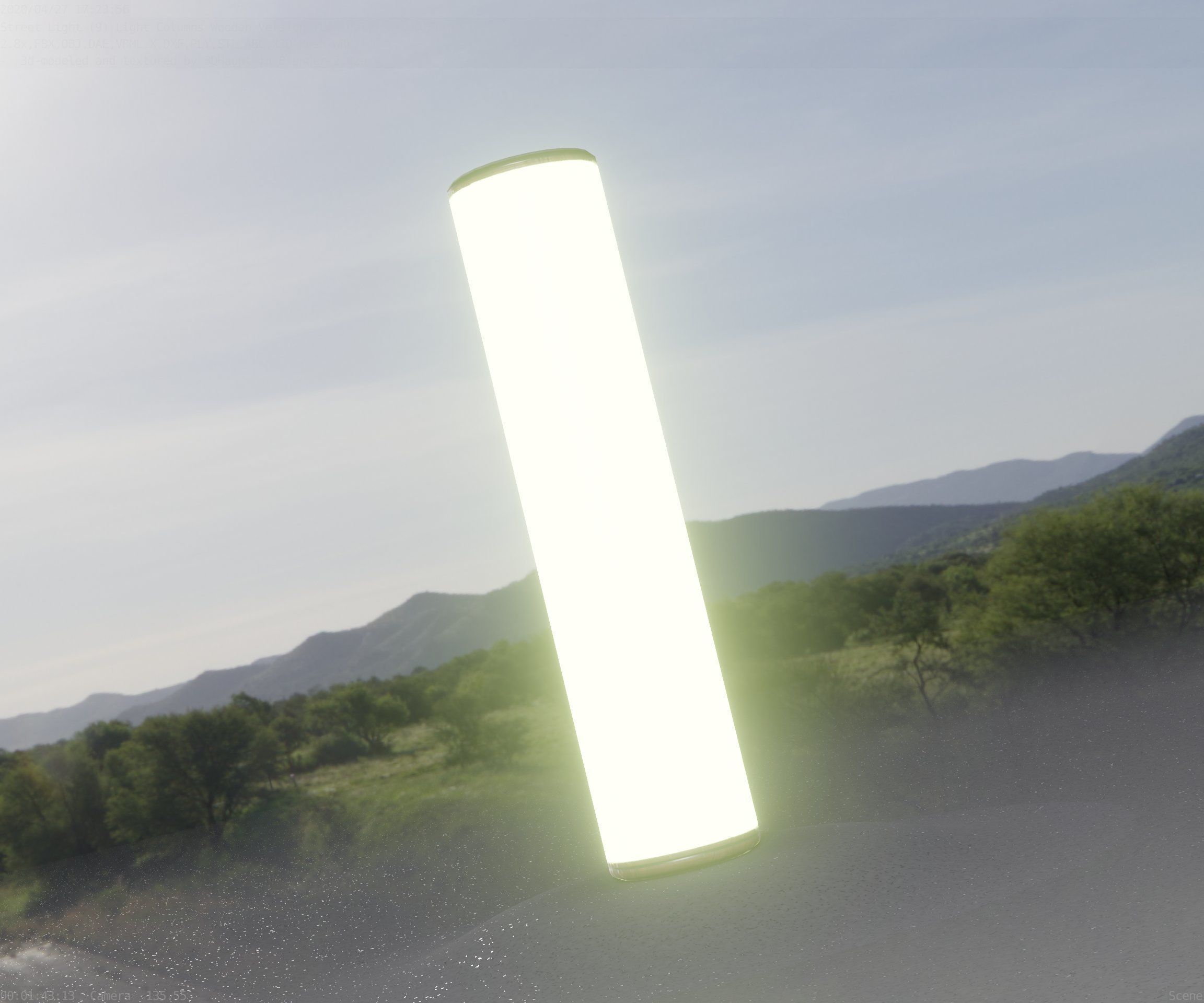 Wood Light-Column 25 - Low-Poly Street-Light Set-9 Low-poly 3D model_85