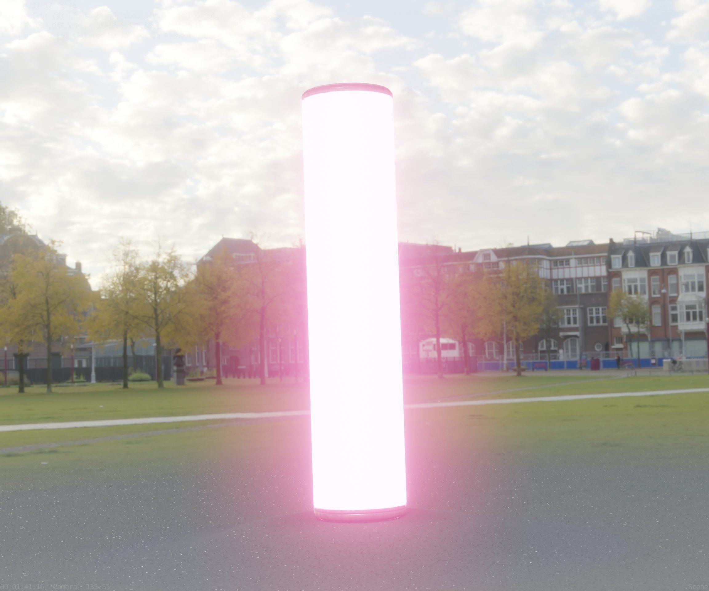 Wood Light-Column 25 - Low-Poly Street-Light Set-9 Low-poly 3D model_40