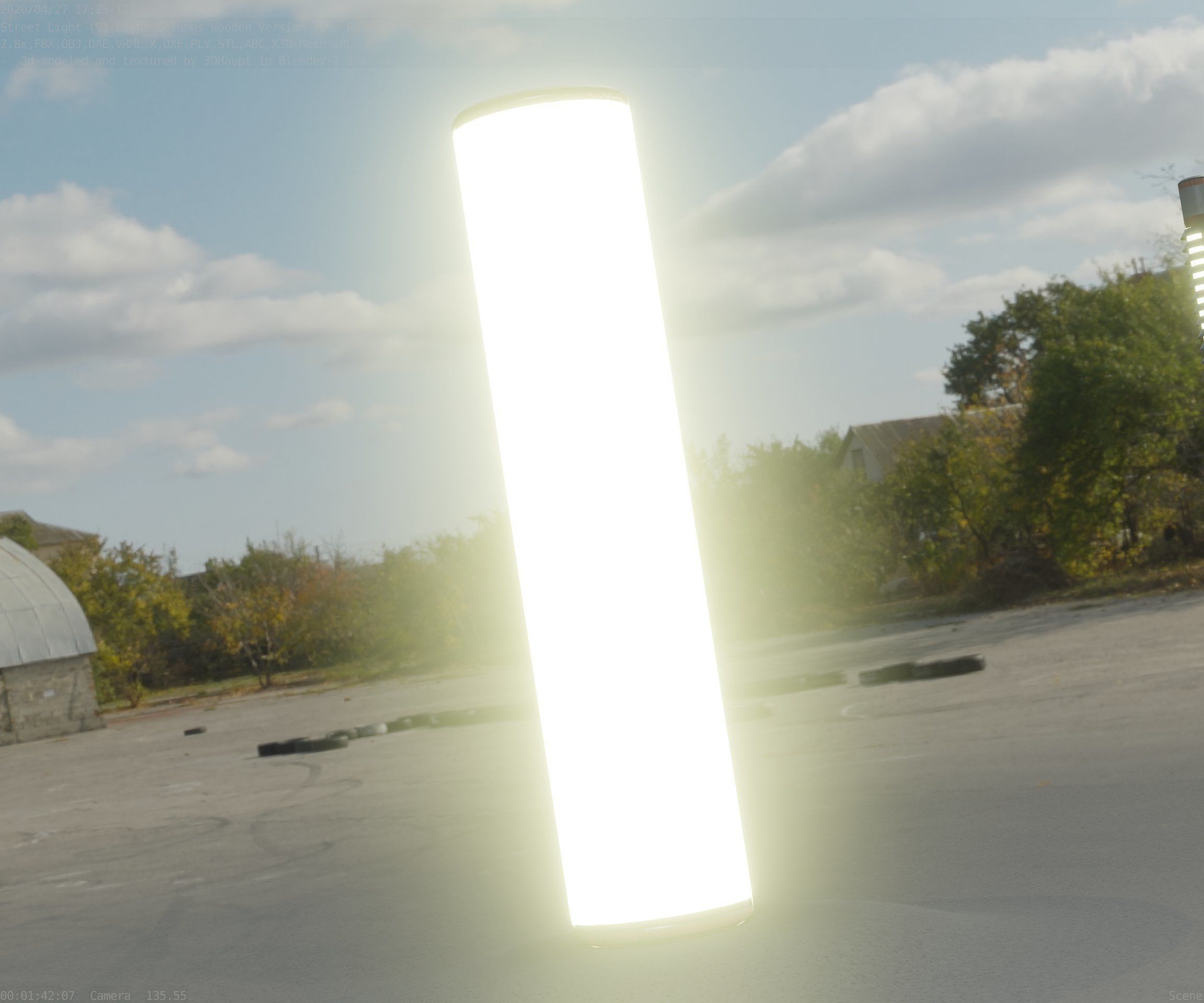 Wood Light-Column 25 - Low-Poly Street-Light Set-9 Low-poly 3D model_55