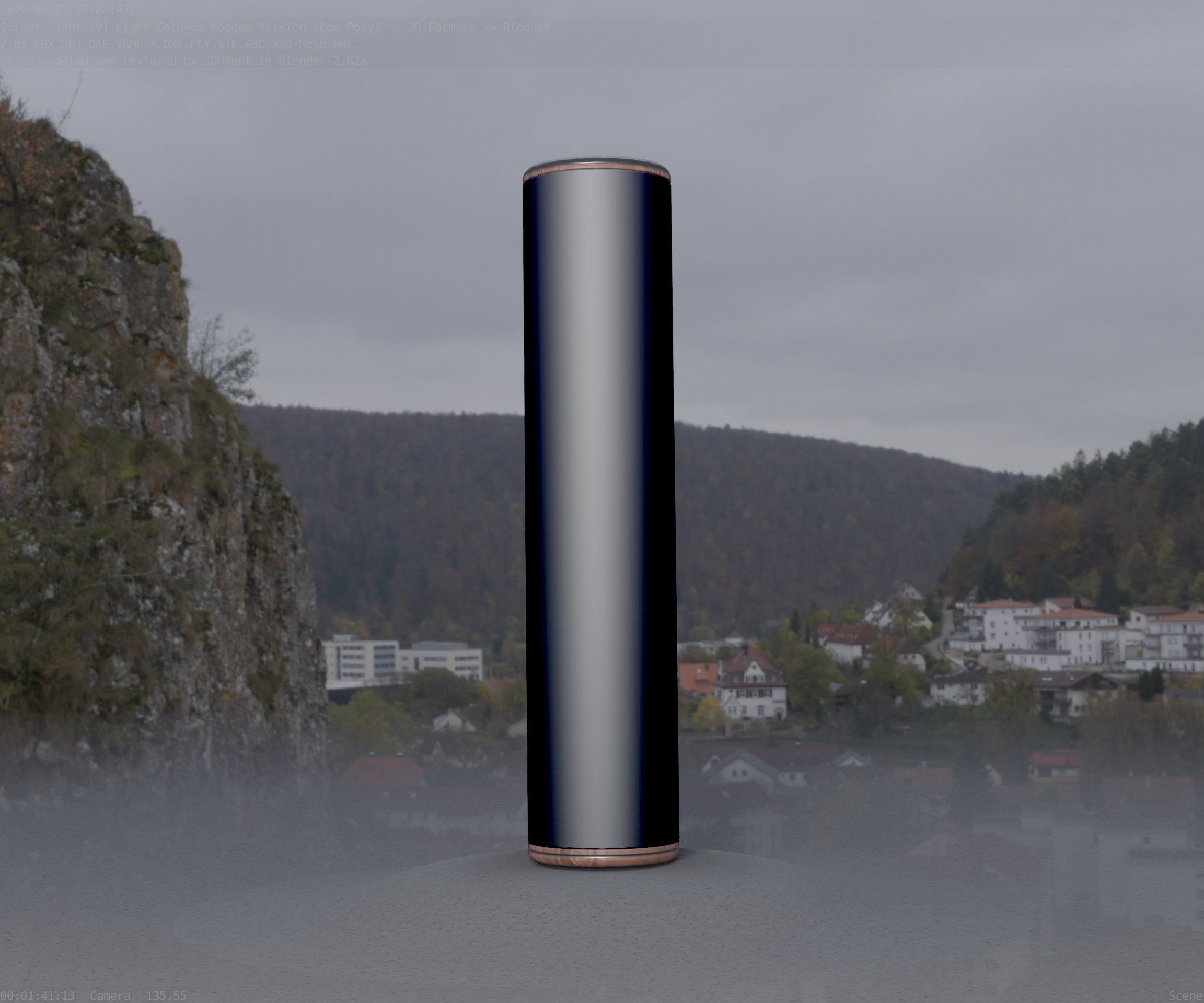 Wood Light-Column 25 - Low-Poly Street-Light Set-9 Low-poly 3D model_37