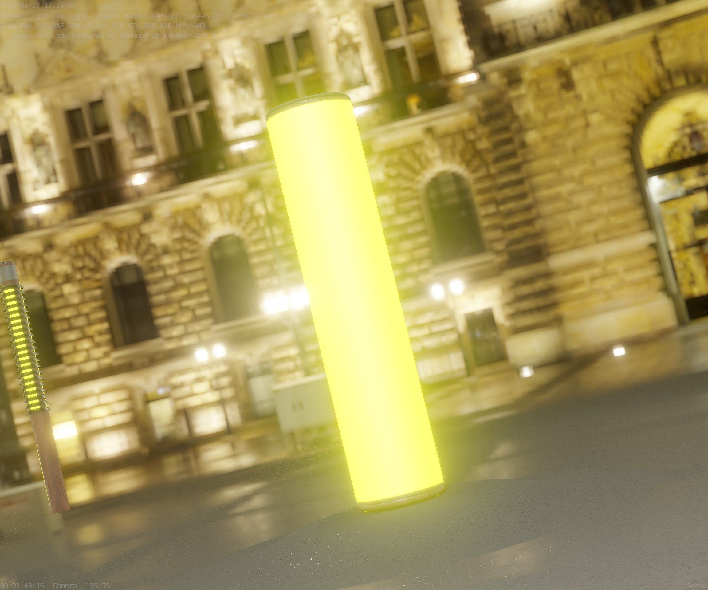 Wood Light-Column 25 - Low-Poly Street-Light Set-9 Low-poly 3D model_88