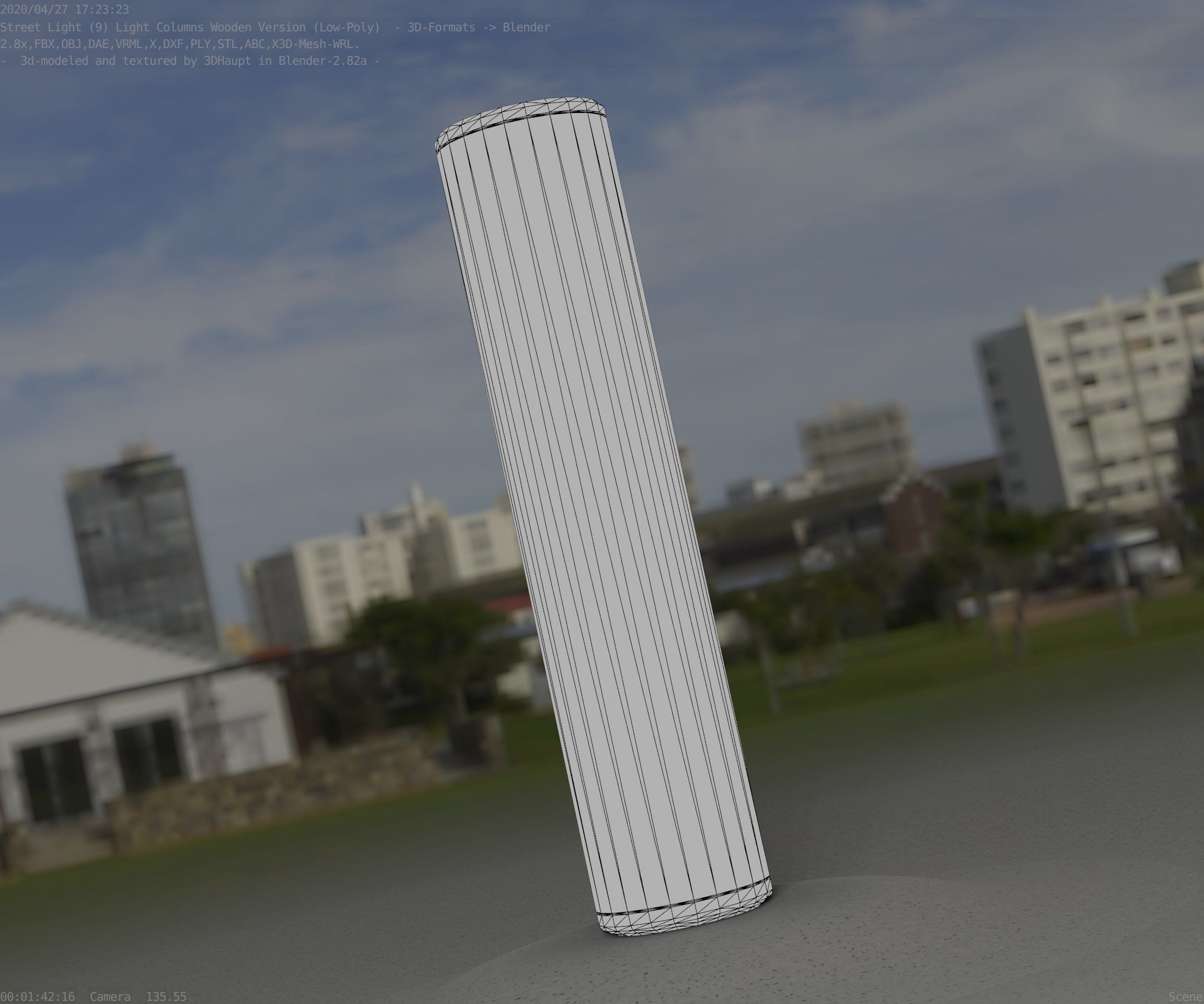 Wood Light-Column 25 - Low-Poly Street-Light Set-9 Low-poly 3D model_64