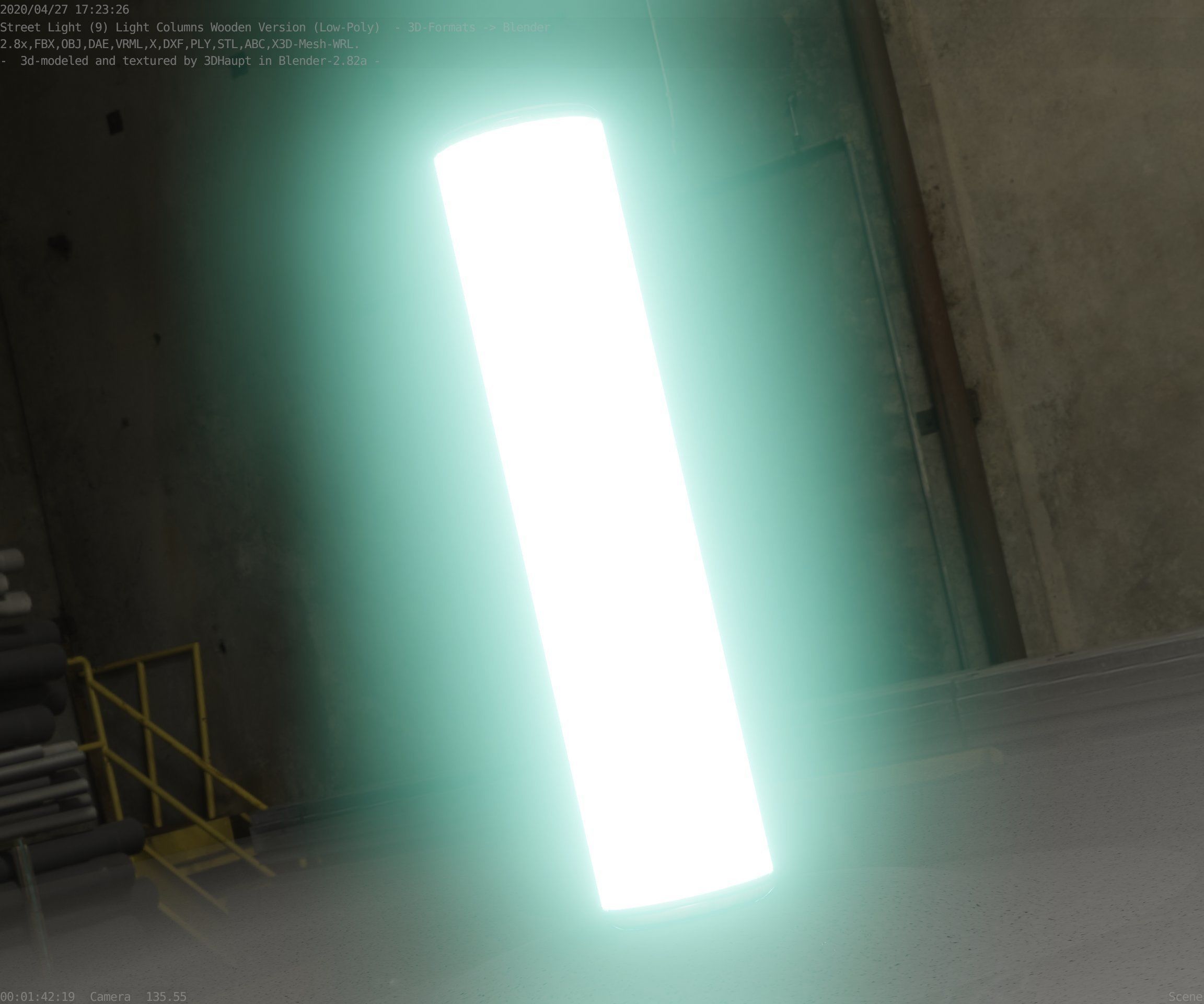 Wood Light-Column 25 - Low-Poly Street-Light Set-9 Low-poly 3D model_67
