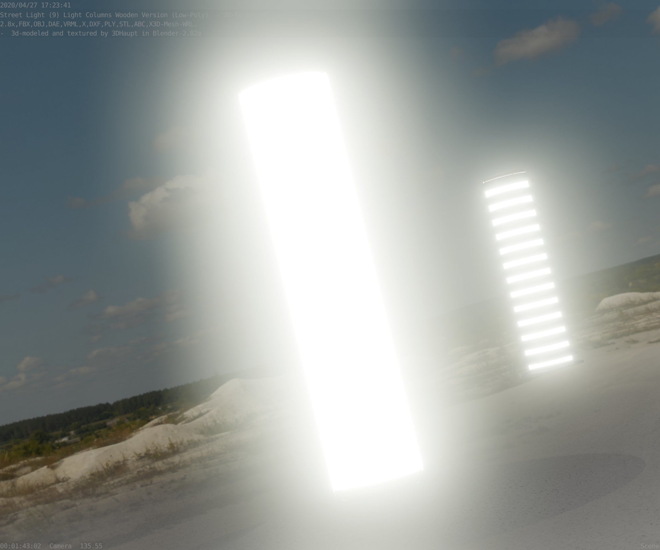 Wood Light-Column 25 - Low-Poly Street-Light Set-9 Low-poly 3D model_74