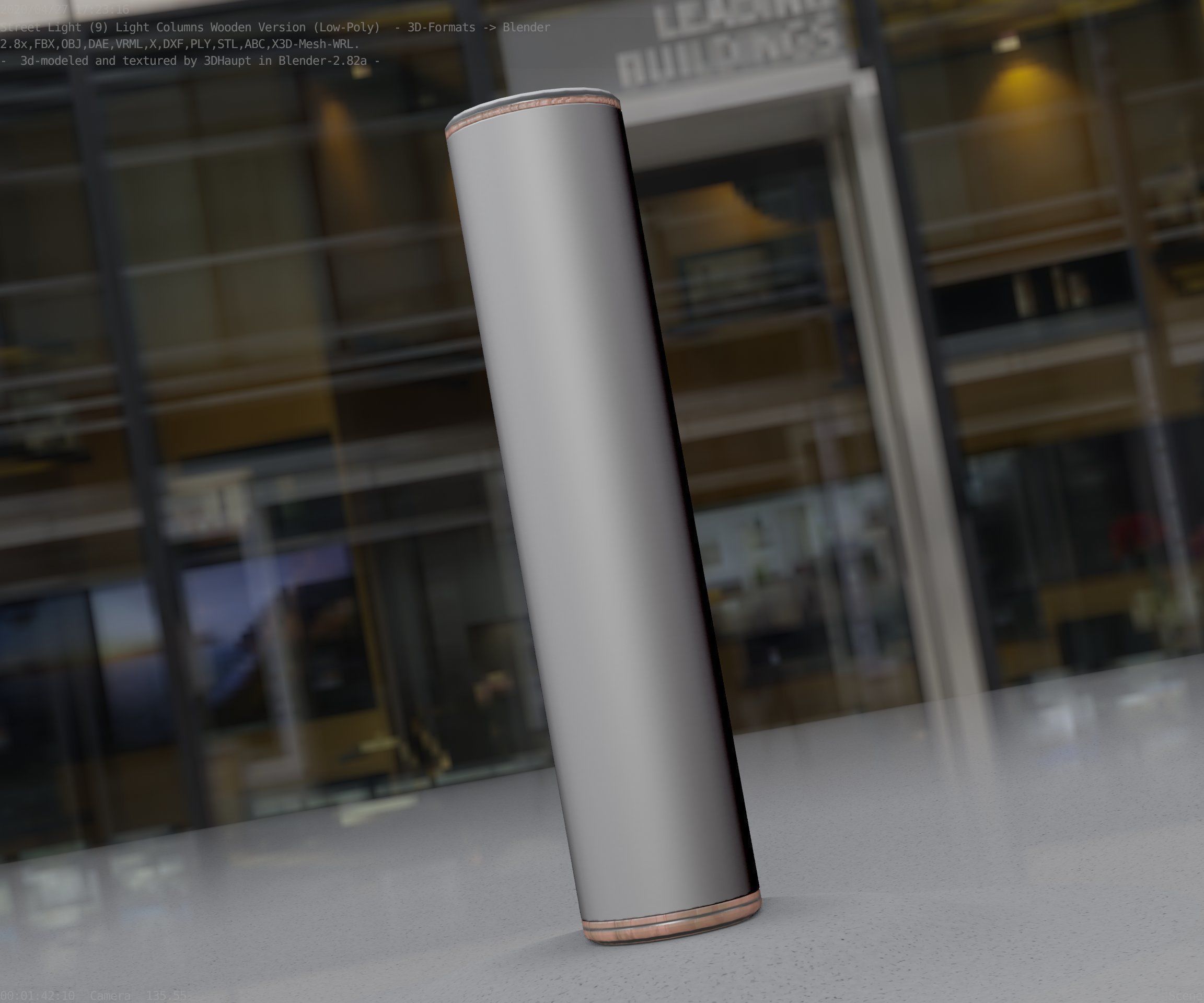 Wood Light-Column 25 - Low-Poly Street-Light Set-9 Low-poly 3D model_58