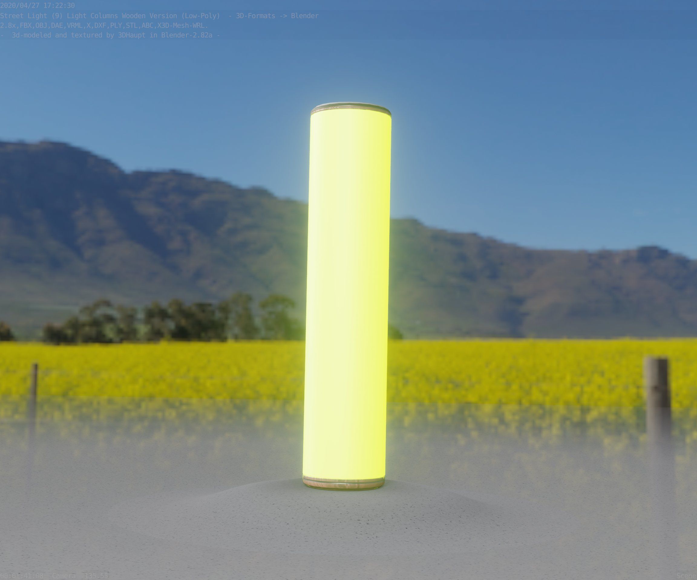 Wood Light-Column 25 - Low-Poly Street-Light Set-9 Low-poly 3D model_32
