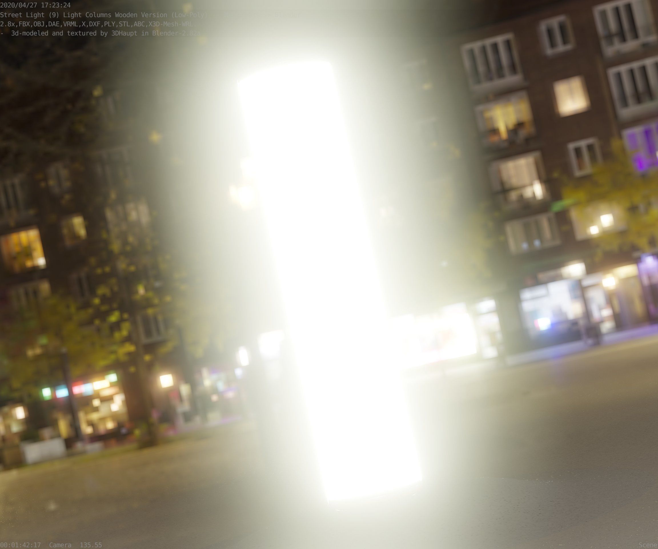 Wood Light-Column 25 - Low-Poly Street-Light Set-9 Low-poly 3D model_65